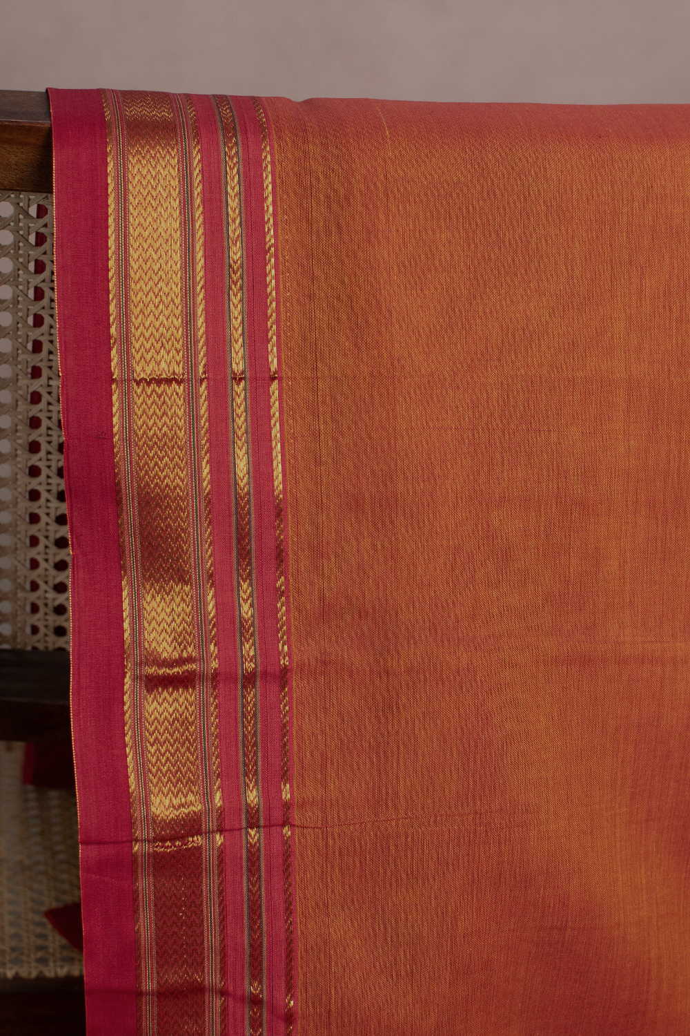 Orange Shade Narayanpet Cotton Fabric - Image 2