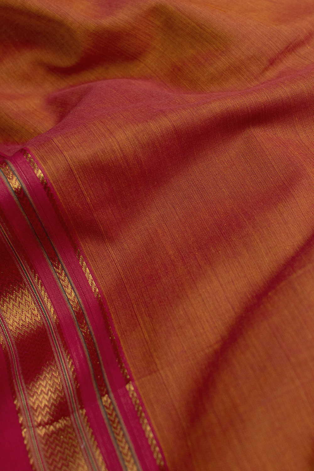 Orange Shade Narayanpet Cotton Fabric - Image 3