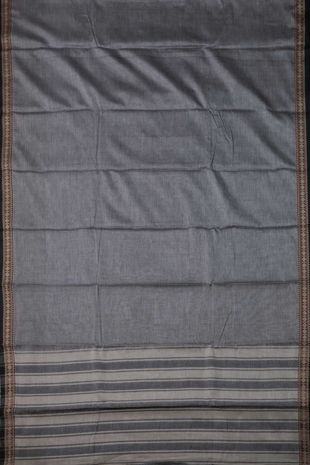 Slate Grey Narayanpet Cotton saree - Image 2