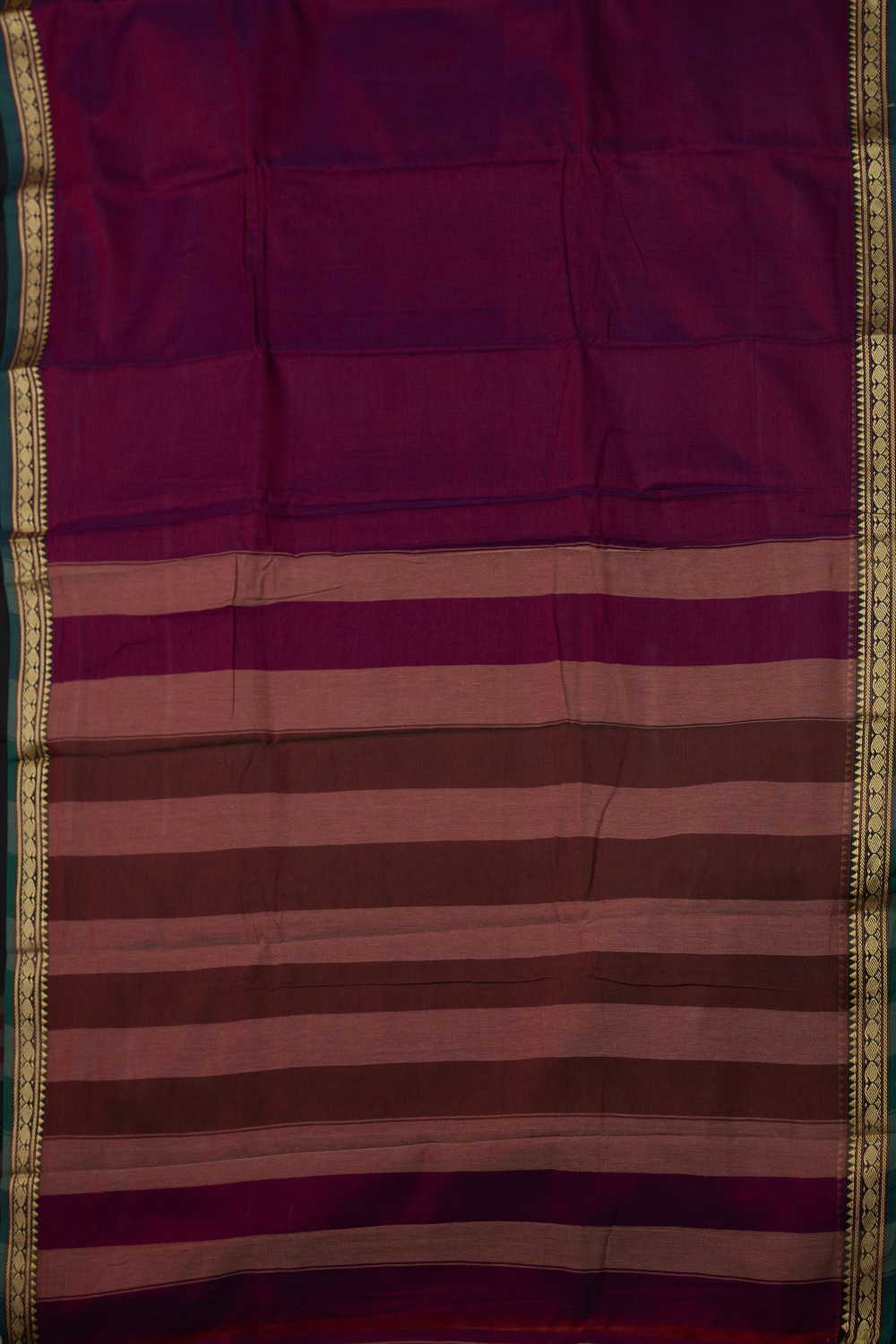 Dual Shaded Purple Narayanpet Cotton saree - Image 2