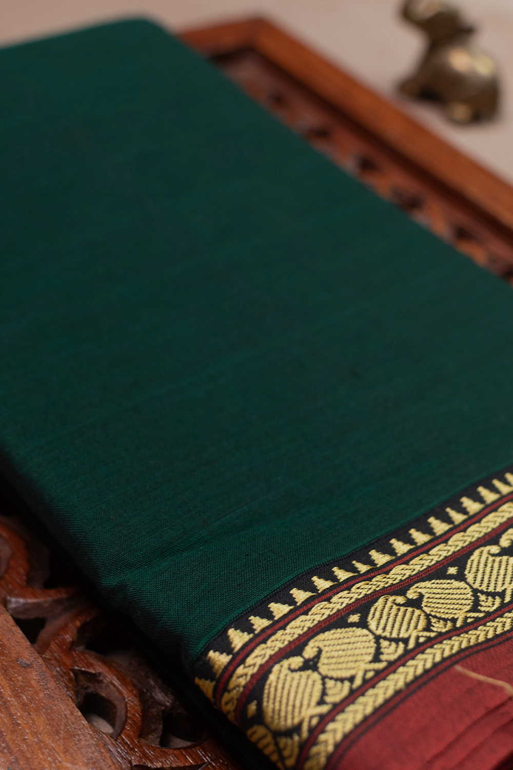 Deep Green Narayanpet Cotton saree