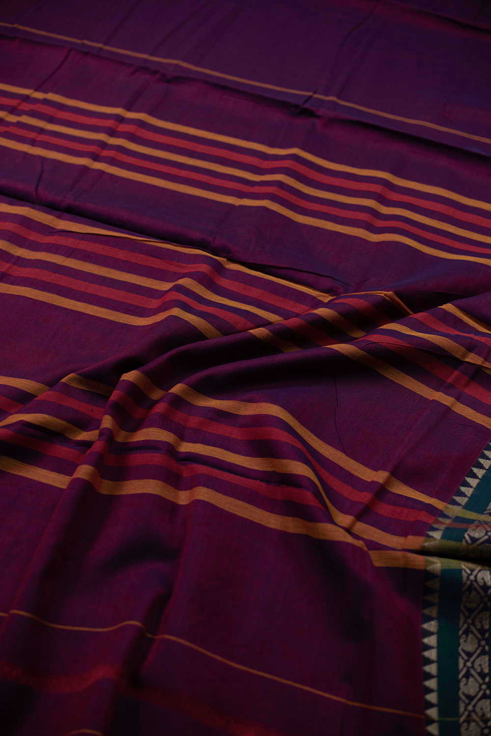 Boysenberry Purple Narayanpet Cotton saree - Image 3