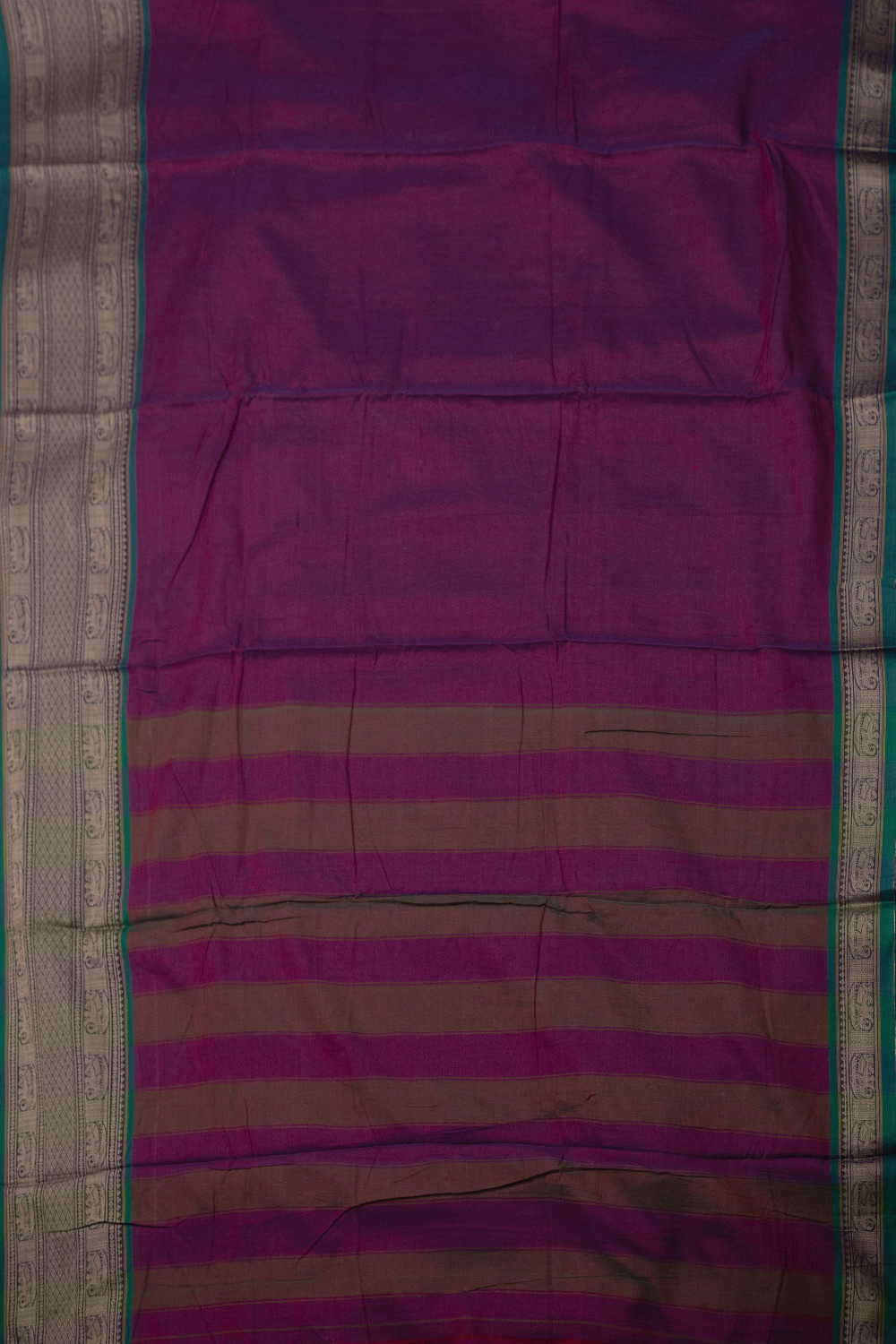 Dual shaded Purple with Pink Narayanpet Cotton saree - Image 2