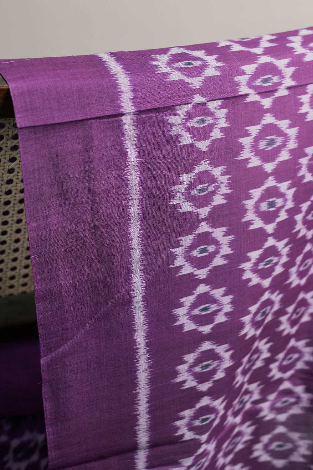 Purple Orissa Ikat Cotton Fabric - Image 3