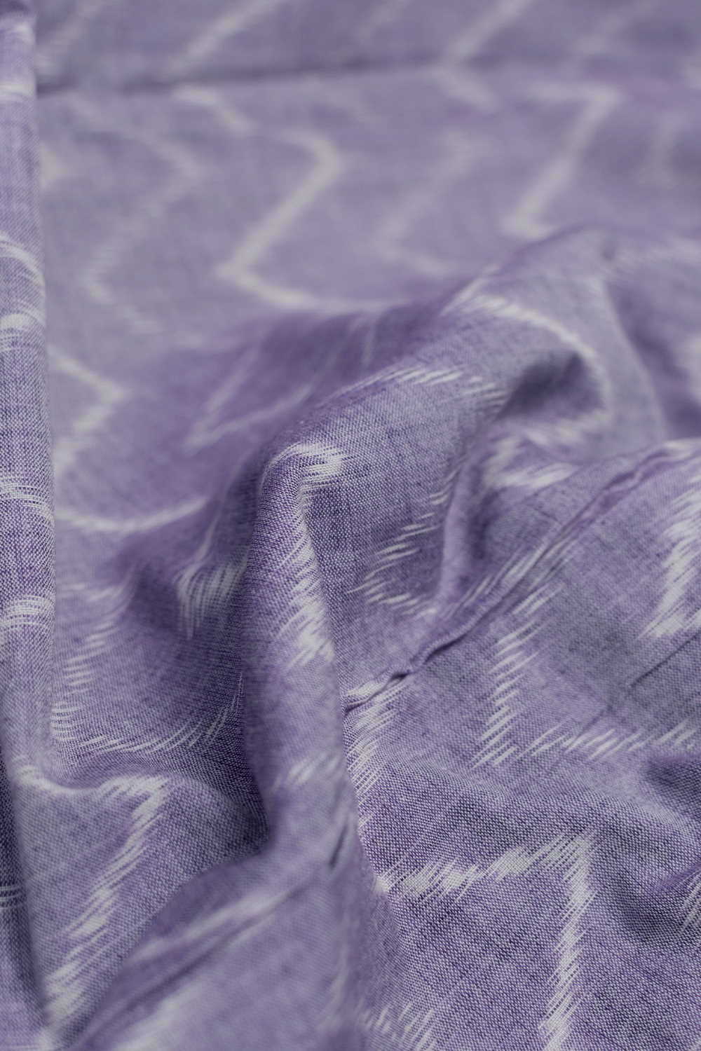 Lilac Purple with Chevron Orissa Ikat Cotton Fabric