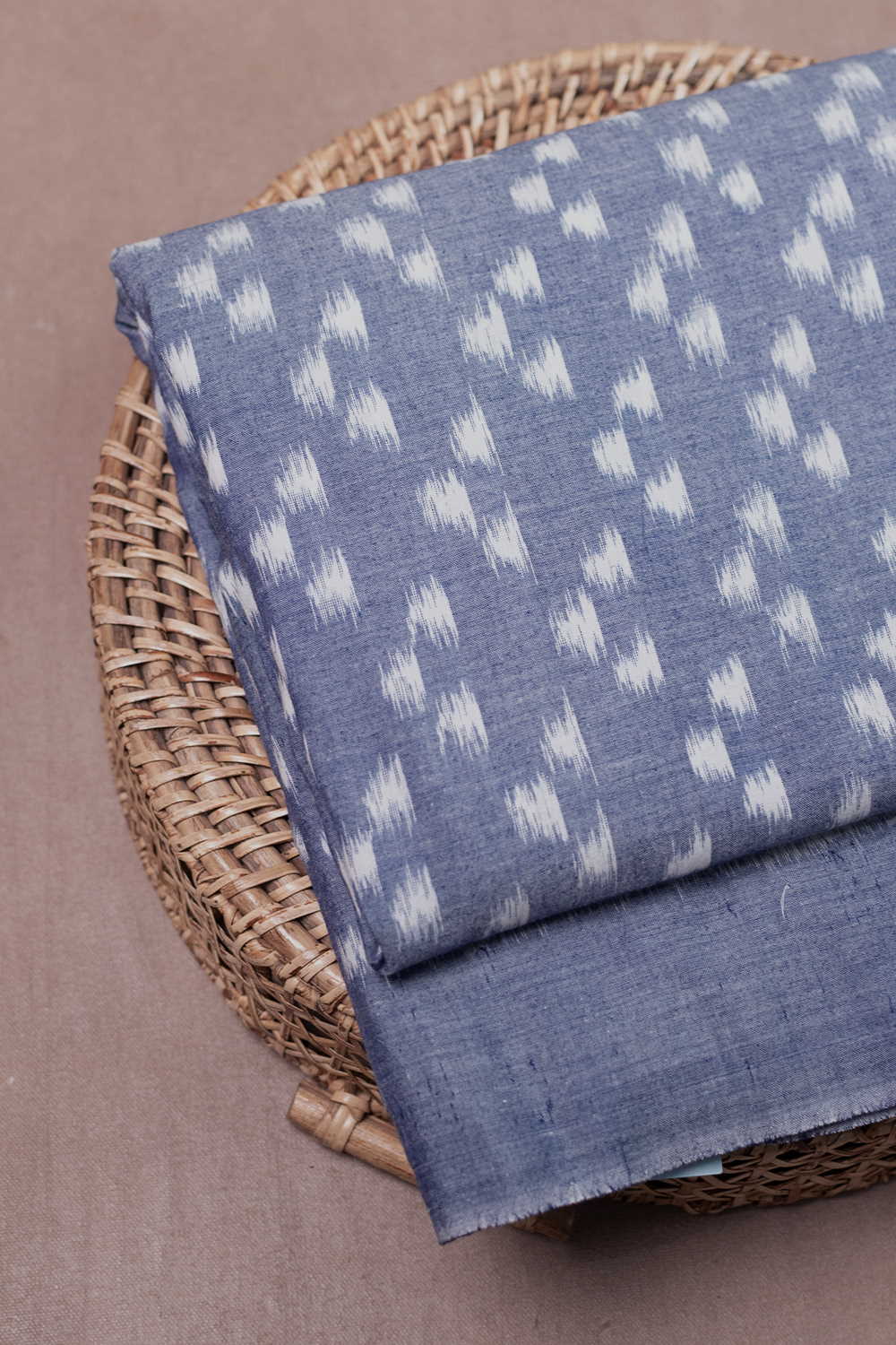 Greyish Blue Orissa Ikat Cotton Fabric