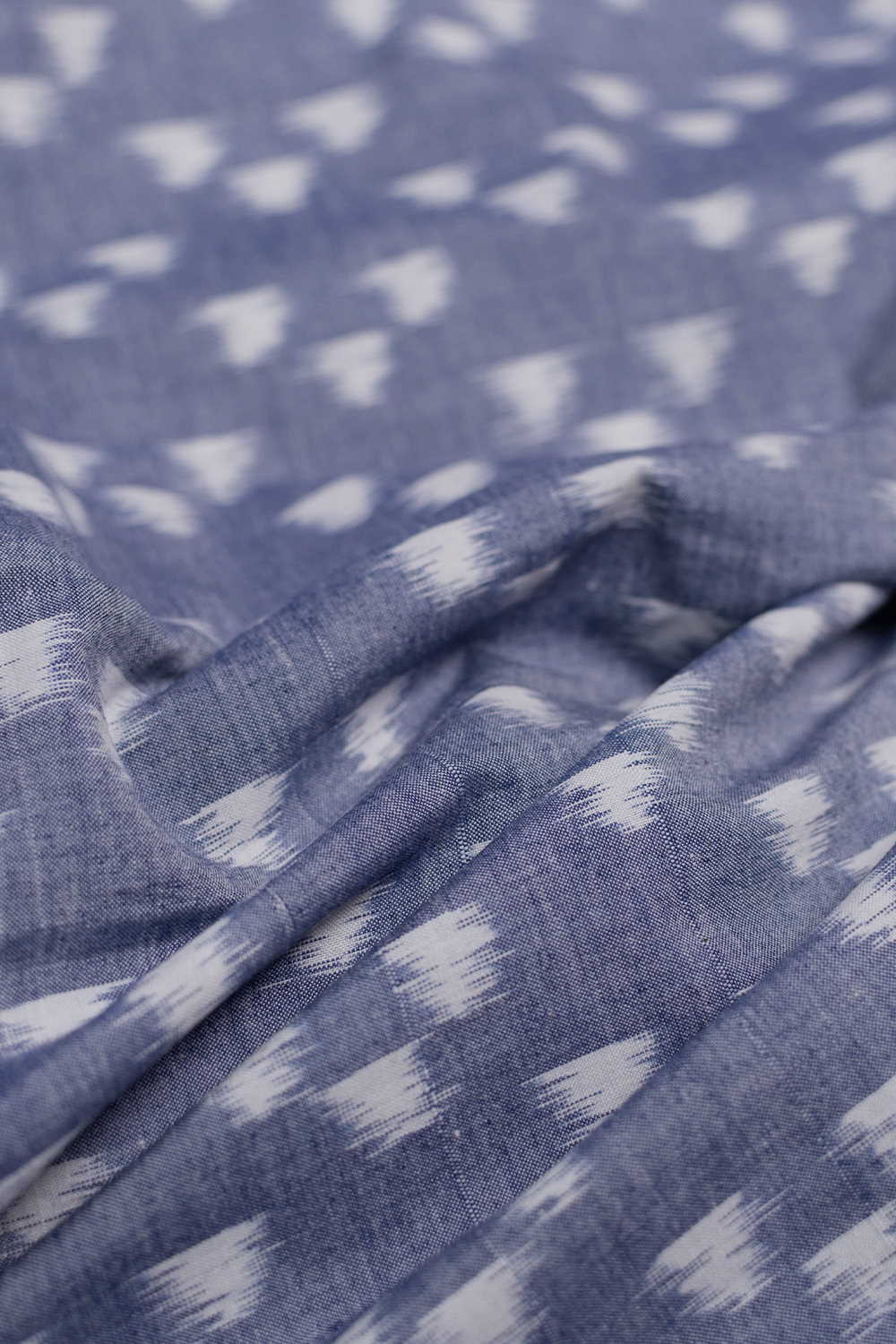 Greyish Blue Orissa Ikat Cotton Fabric - Image 2