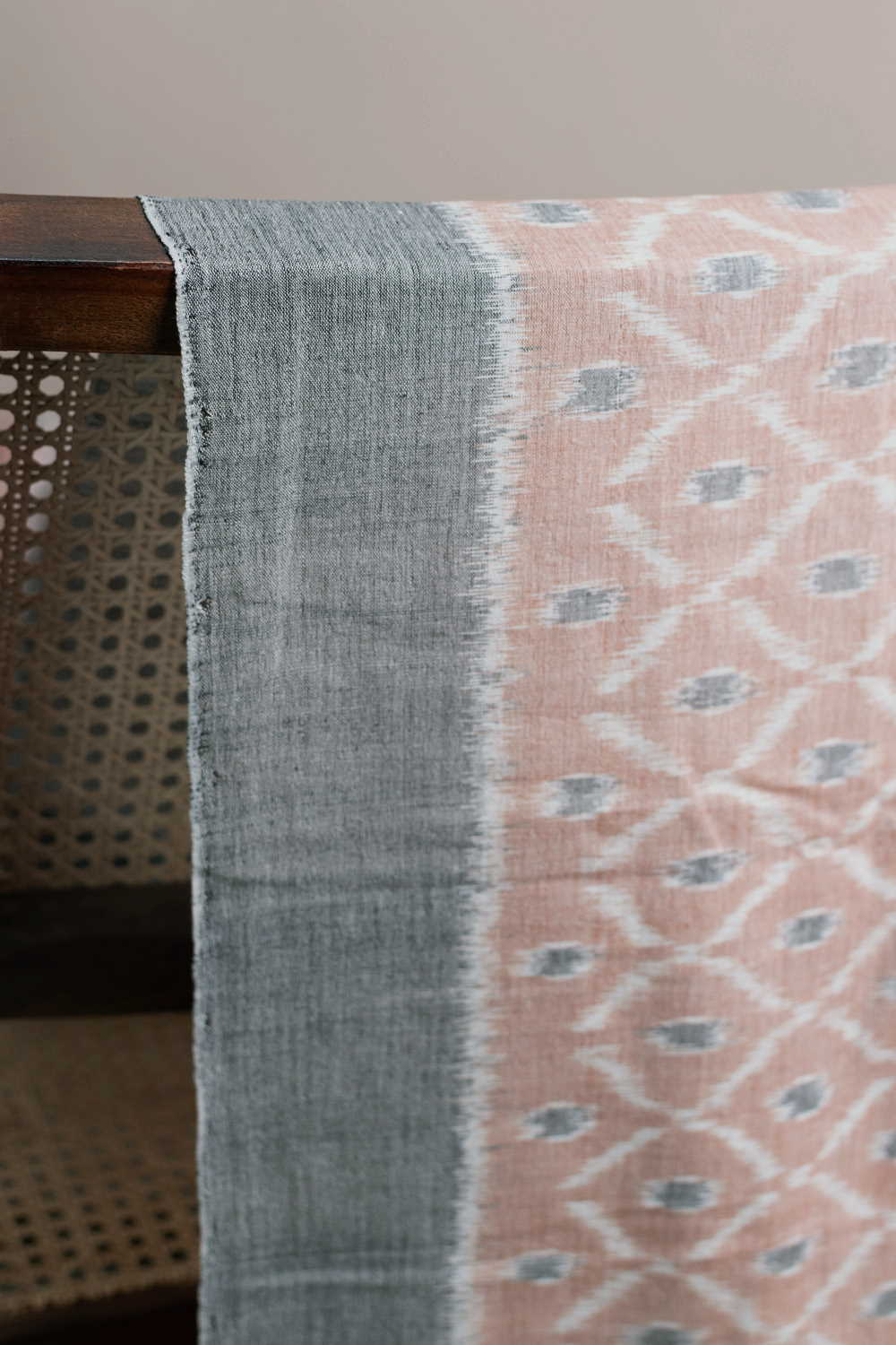 Light Peach Orissa Ikat Cotton Fabric