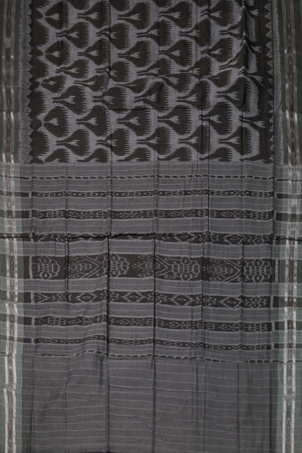 Shade of Green Orissa Ikat Cotton saree - Image 2
