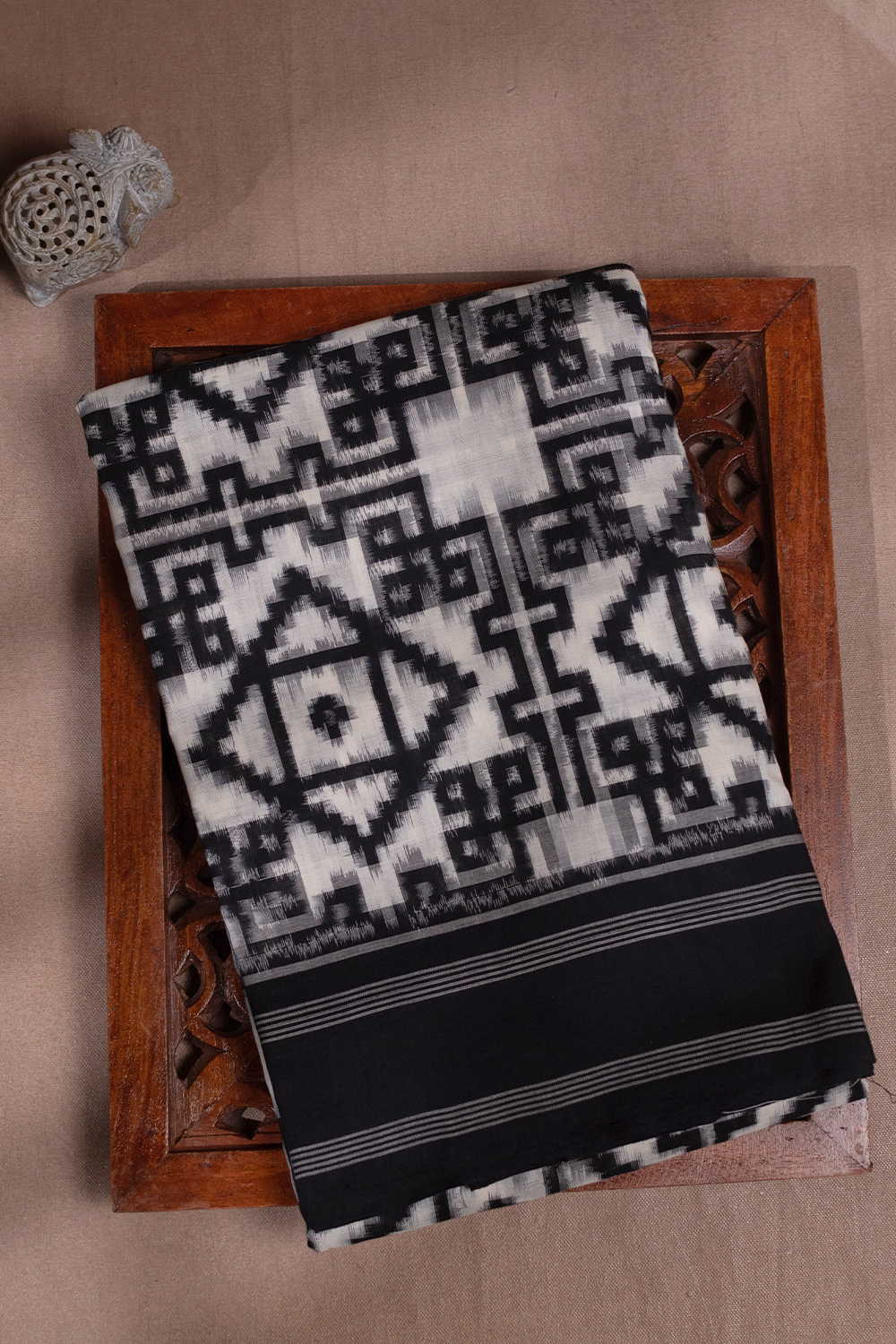 Midnight Mosaic Telia Rumal Cotton Saree
