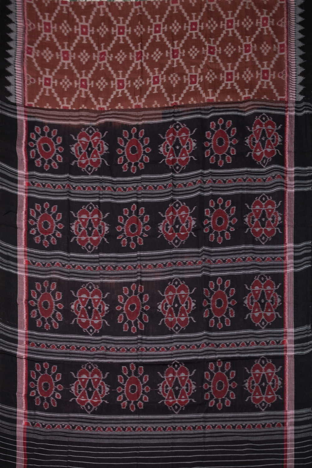 Geometry Pattern Orissa Ikat Cotton saree - Image 2