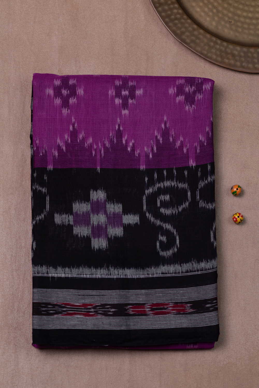 Dark Pink Orissa Ikat Cotton saree