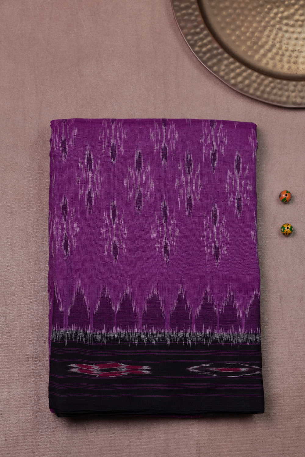 Boysenberry Purple Orissa Ikat Cotton saree