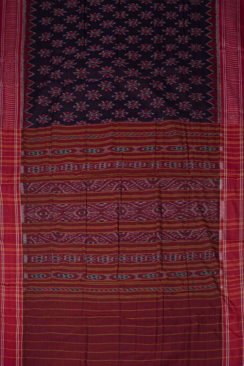 Navy Blue Orissa Ikat Cotton saree - Image 2