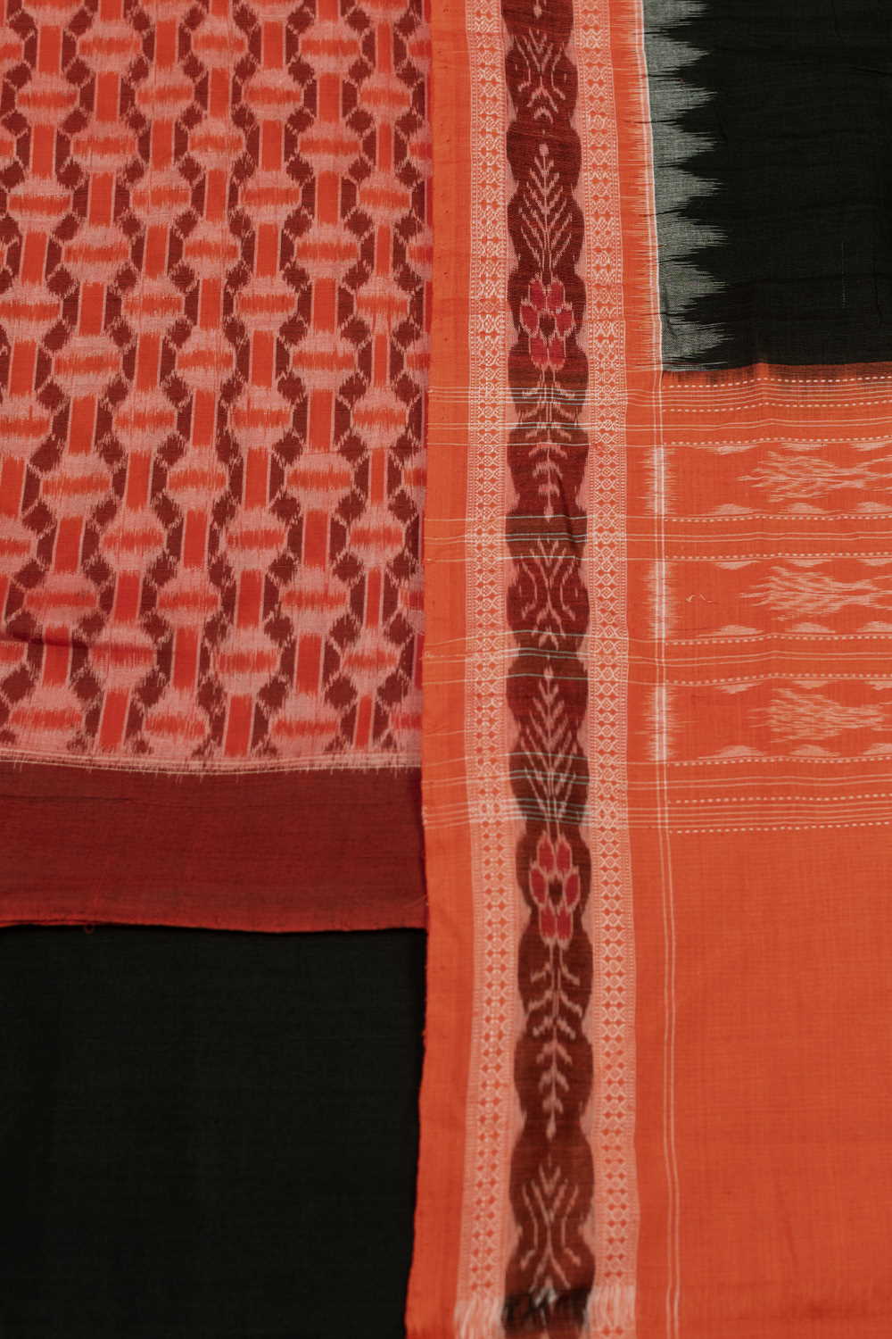 Orange Orissa Ikat Cotton Suit - Image 3