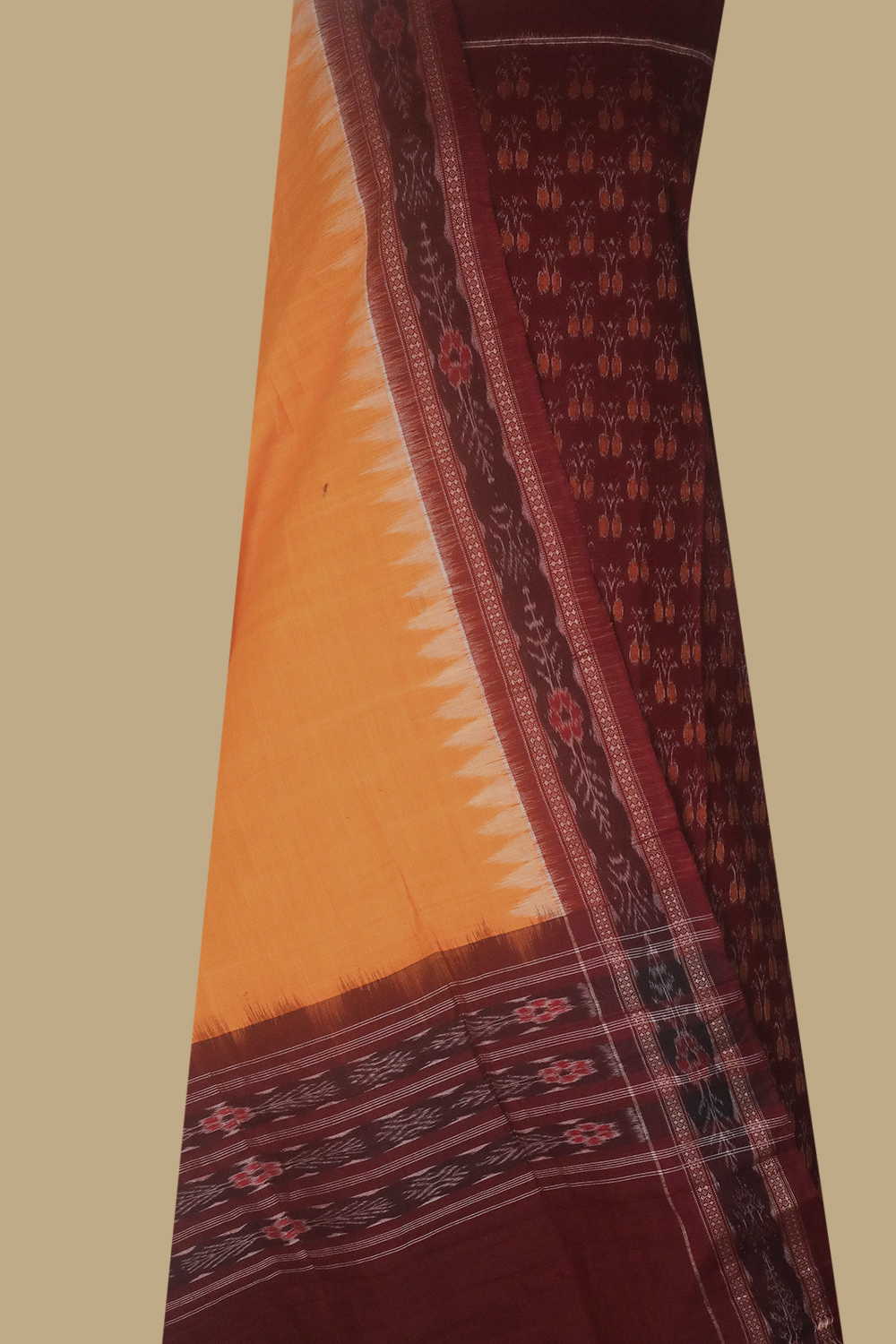 Dark Maroon Orissa Ikat Cotton Suit