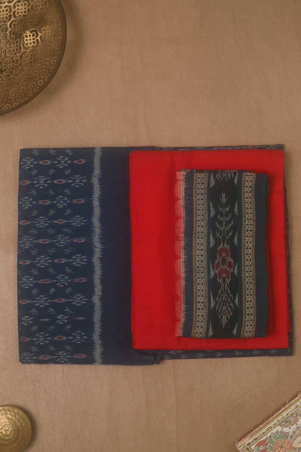 Prusian Blue Orissa Ikat Cotton Suit - Image 2