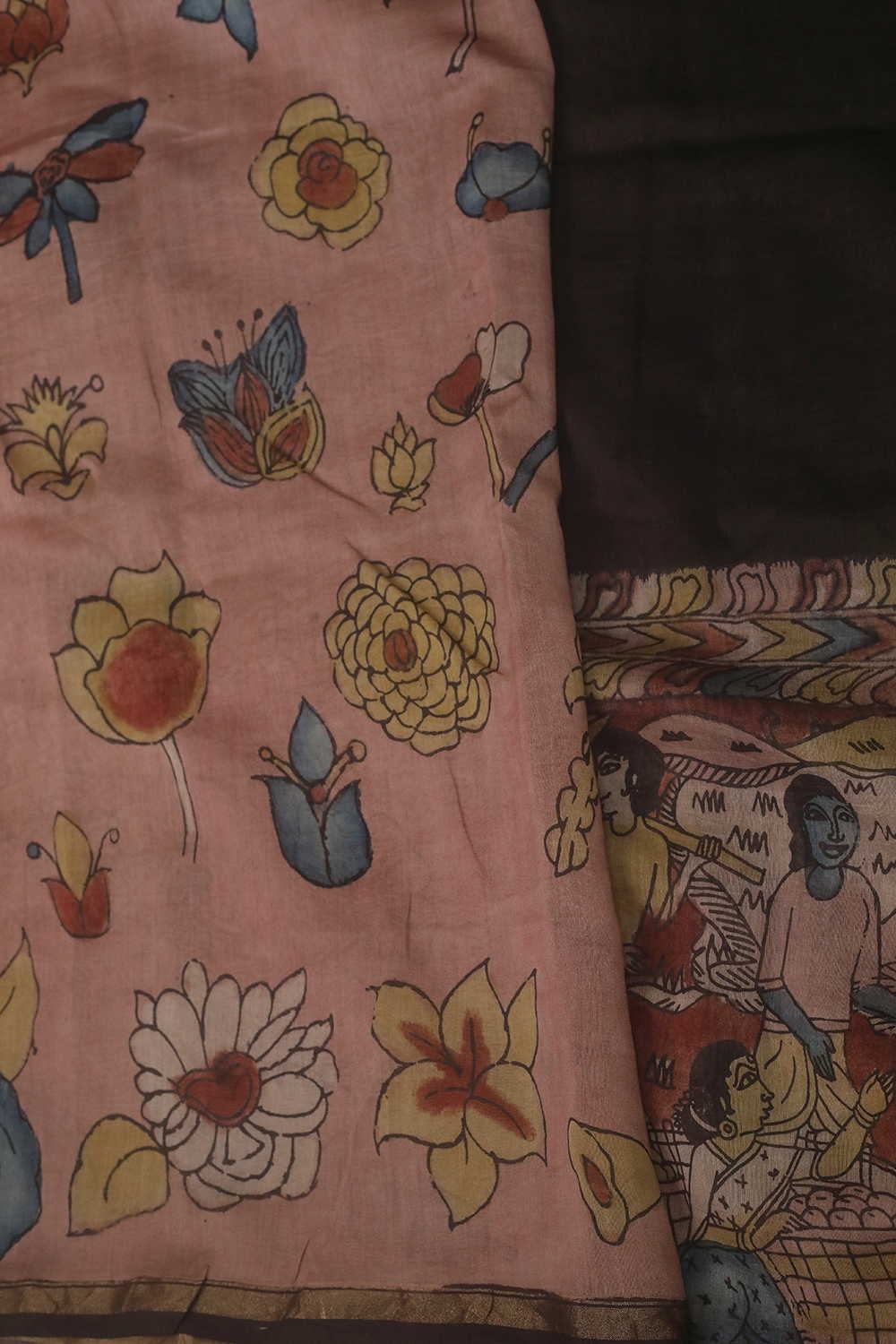 Hertiage Kalamkari Pallun Design Silk Cotton saree - Image 4