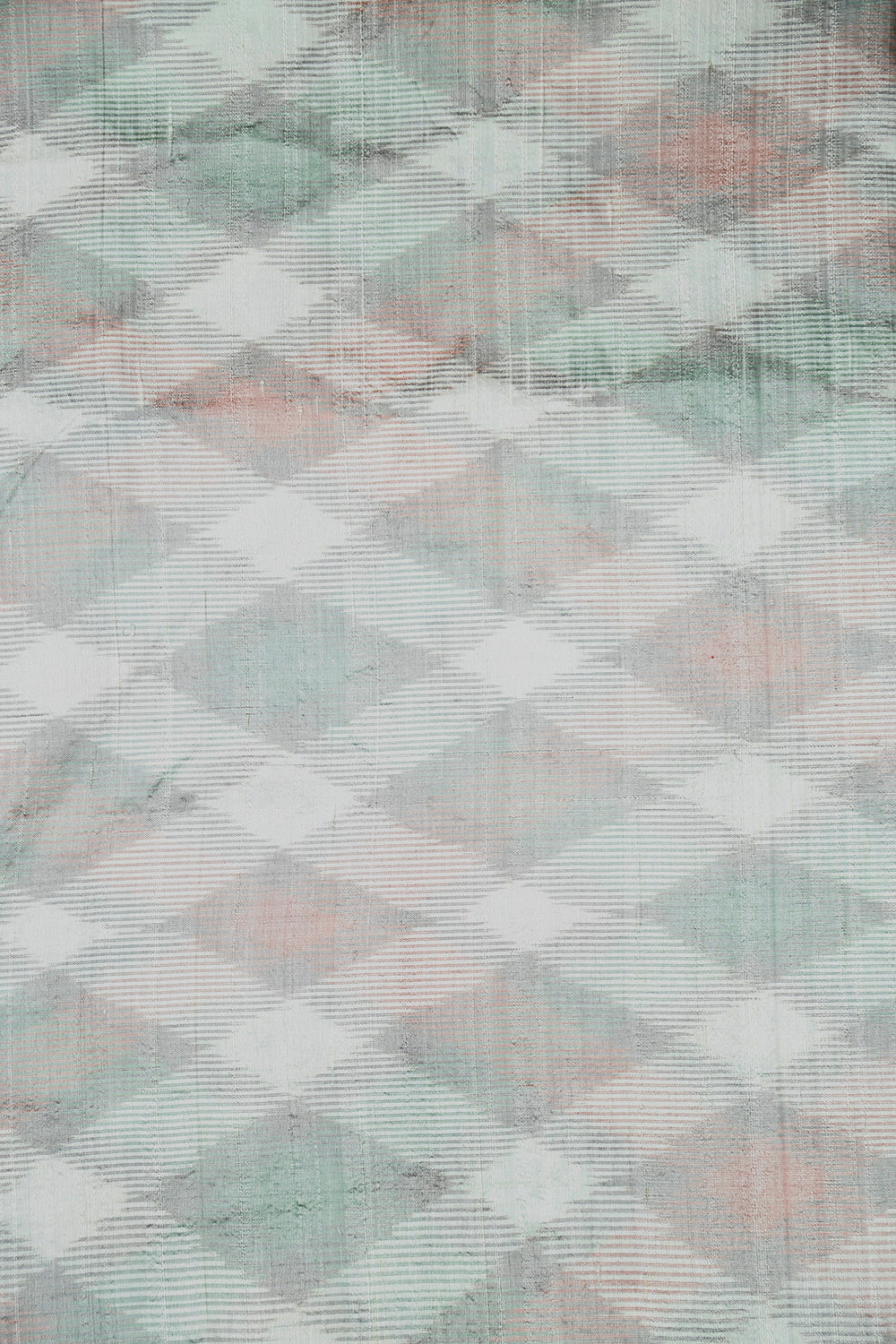 Off-White Ikat Raw Silk Fabric - 1.95m - Image 3