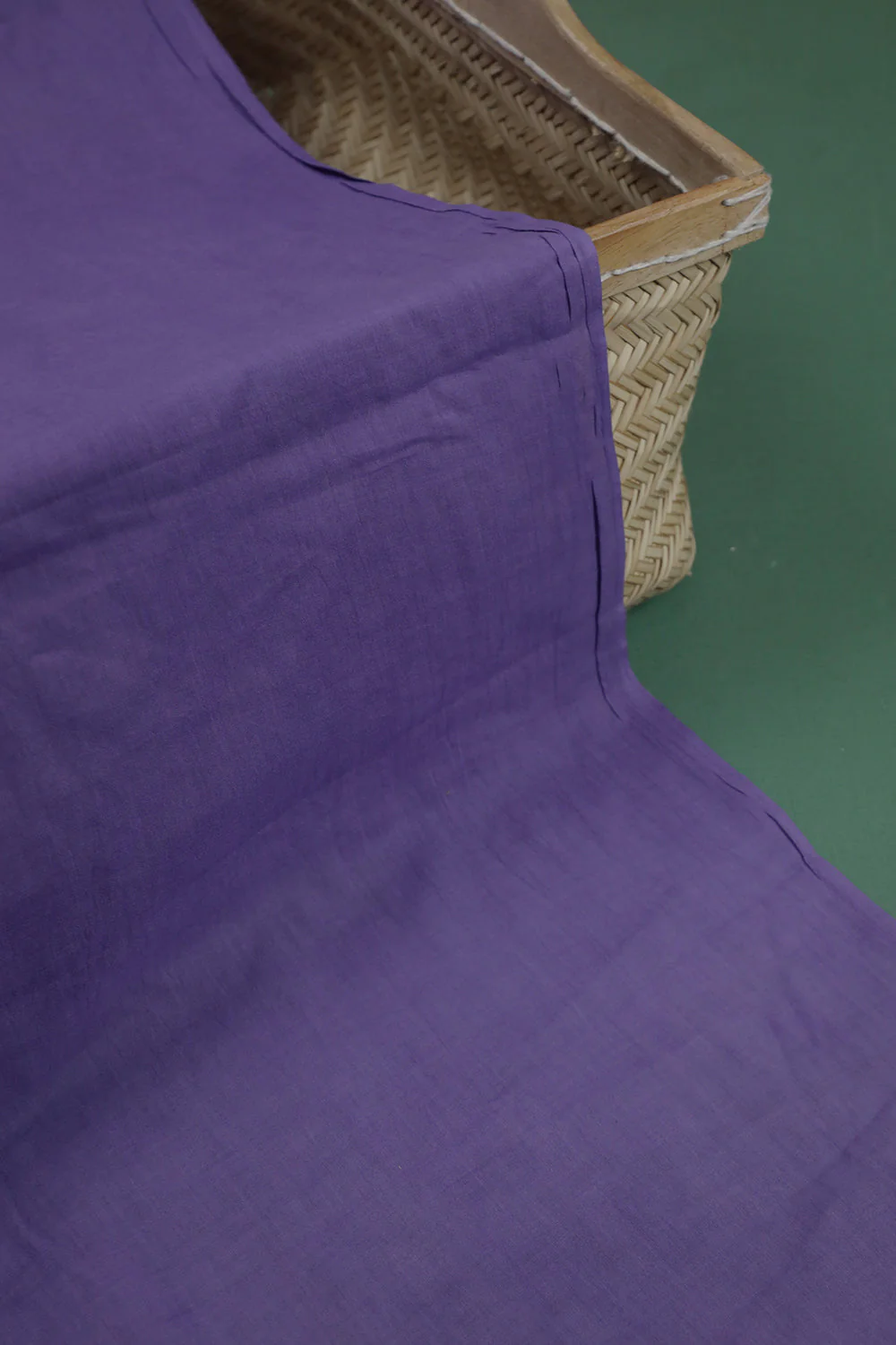 Indigo Violet Plain Mul Cotton Fabric - Image 3