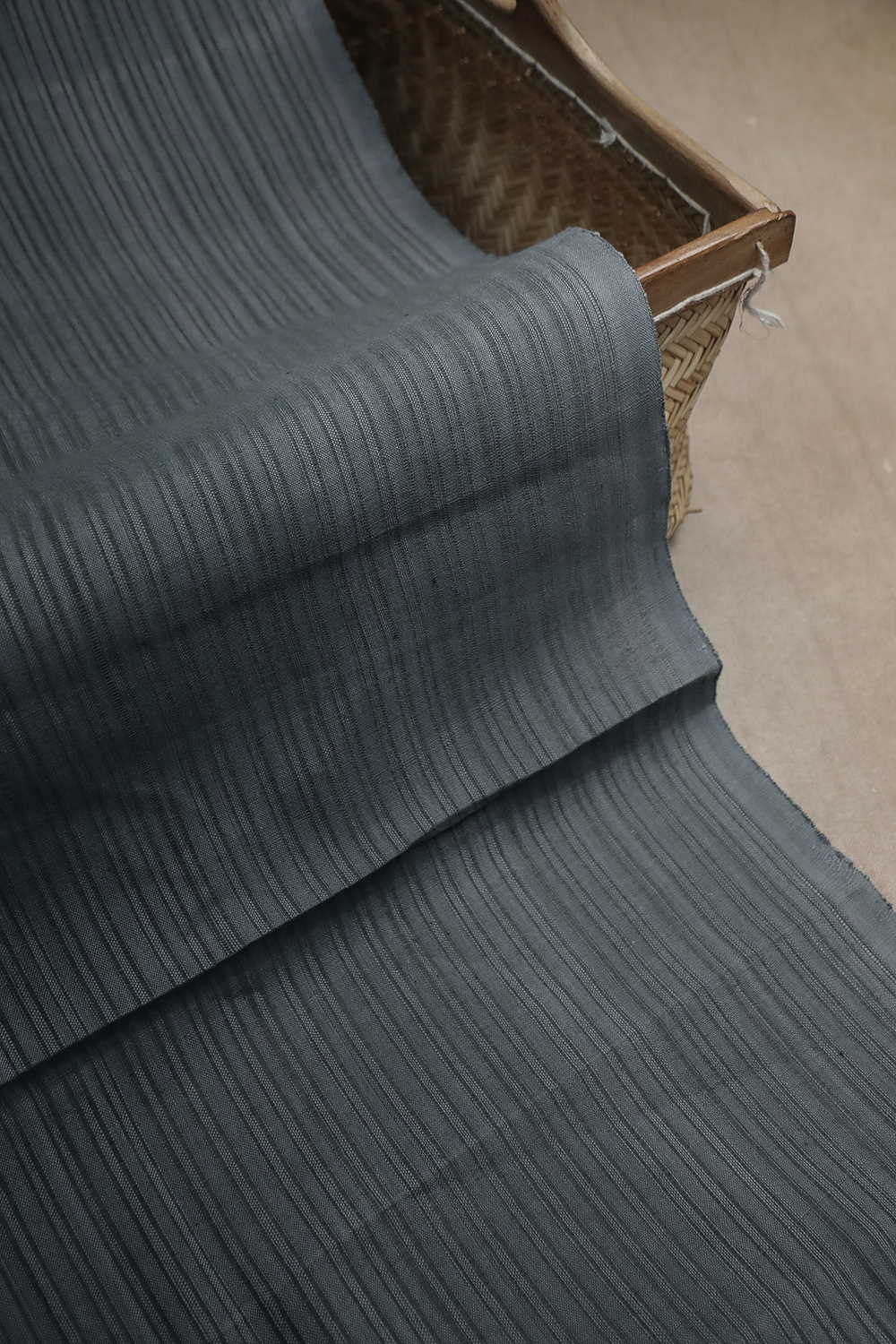 Light Grey Handwoven Cotton Fabric - 0.55M