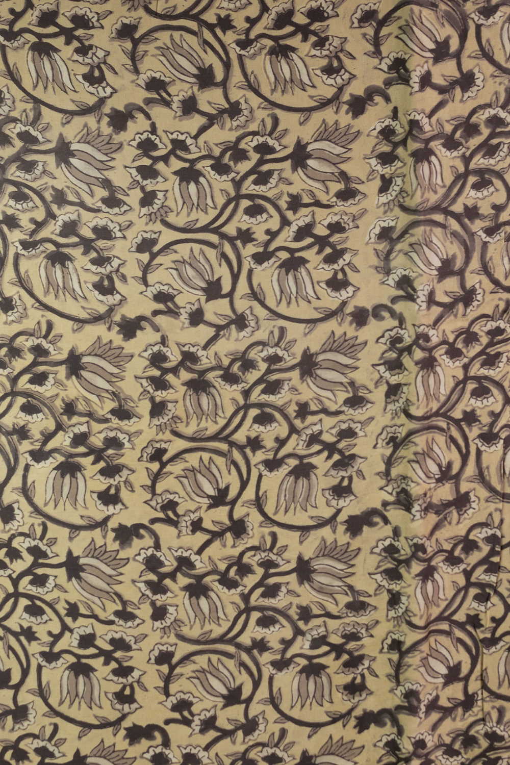 Lotus Cluster Floral Block Printed Modal Silk Fabric-0.5m - Image 4