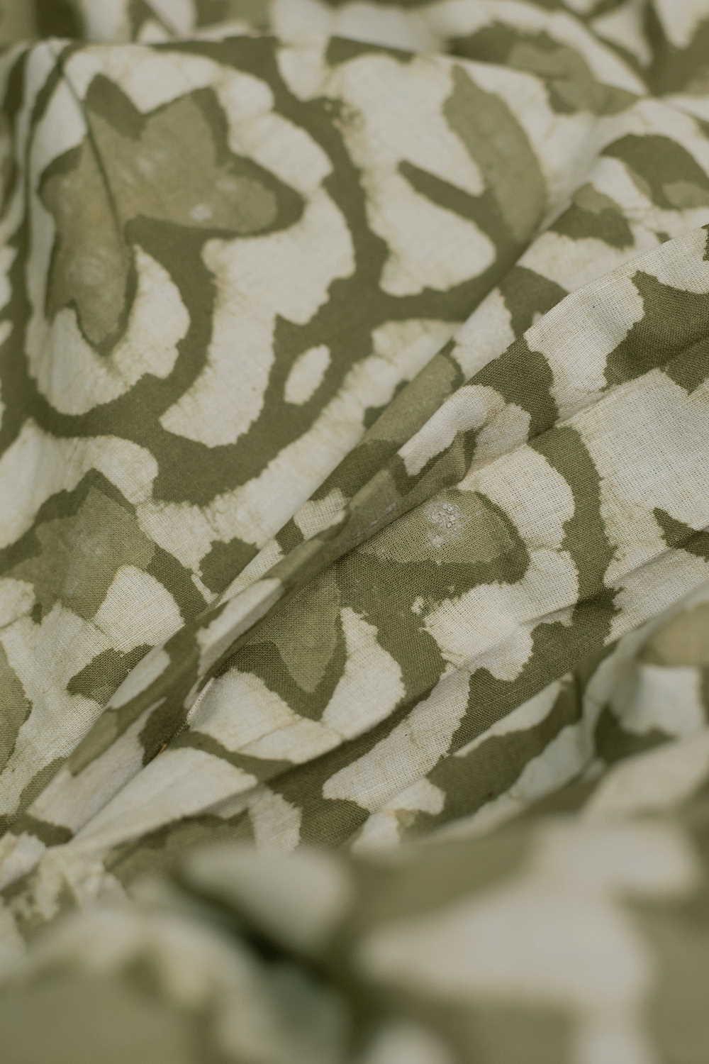 Olive Garden Block Printed Cotton Fabric - 0.8m - Image 3