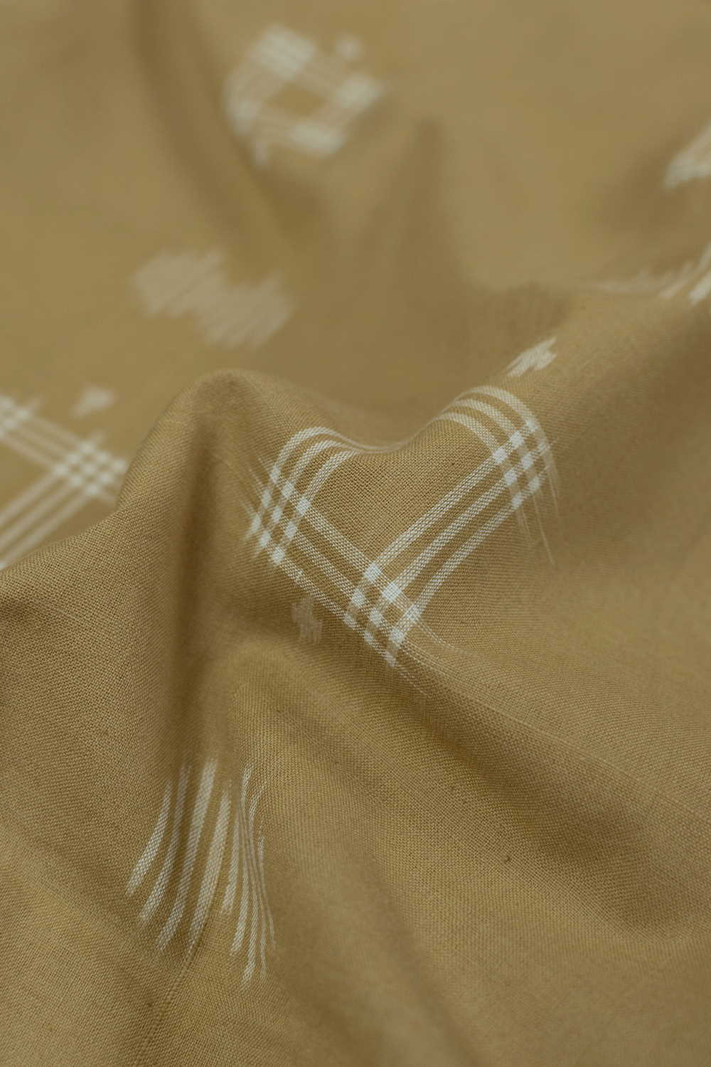 Beige Double Ikat Cotton Fabric - 1.65m - Image 2