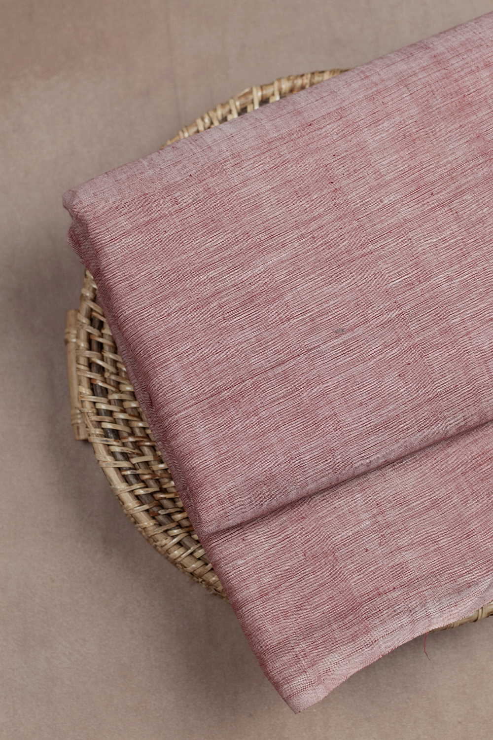 Shades of Maroon Handspun Cotton Fabric-0.9 m