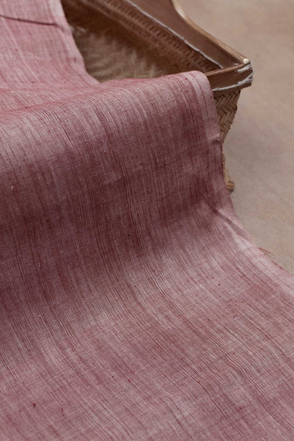 Shades of Maroon Handspun Cotton Fabric-0.9 m - Image 3