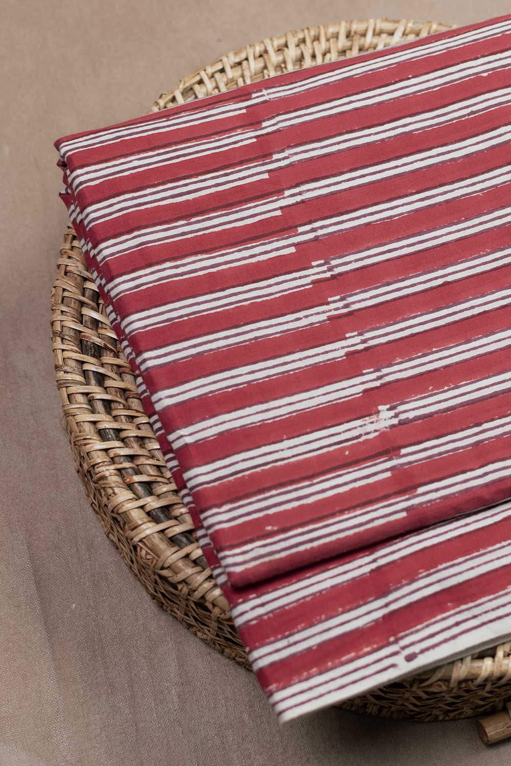 Stripe Pattern Sanganeri Cotton Fabric-1.1m