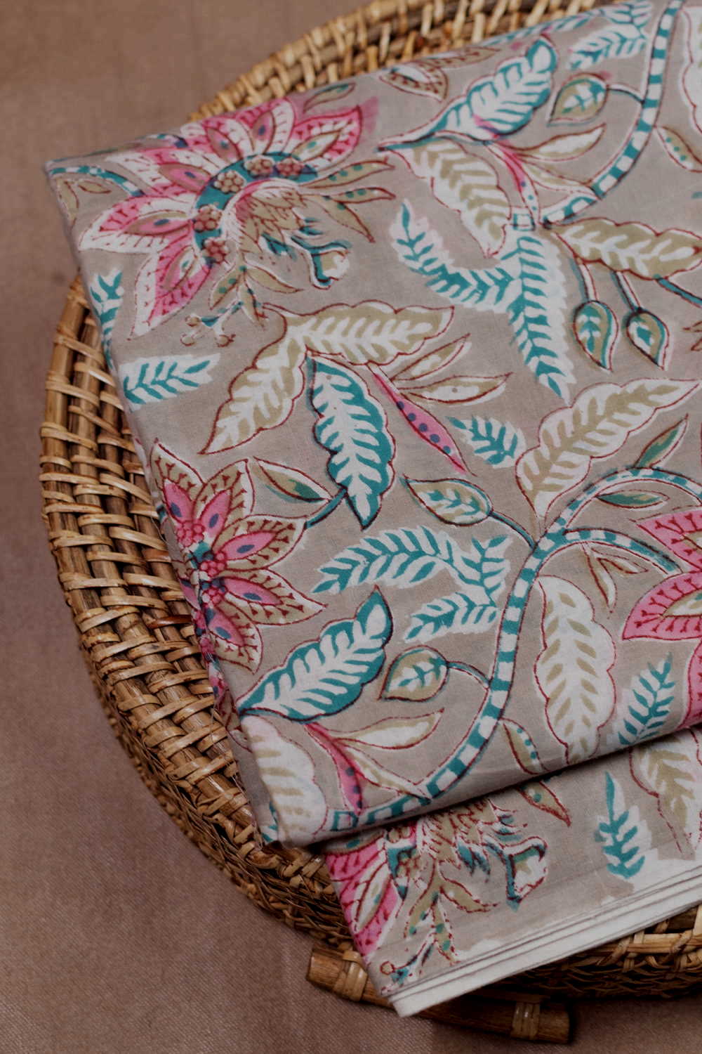 Baby Grey Sanganeri Cotton Fabric - 1.95m