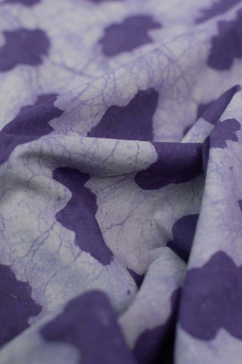 Purple Butta - Cream Dabu Cotton Fabric-0.75 M - Image 2