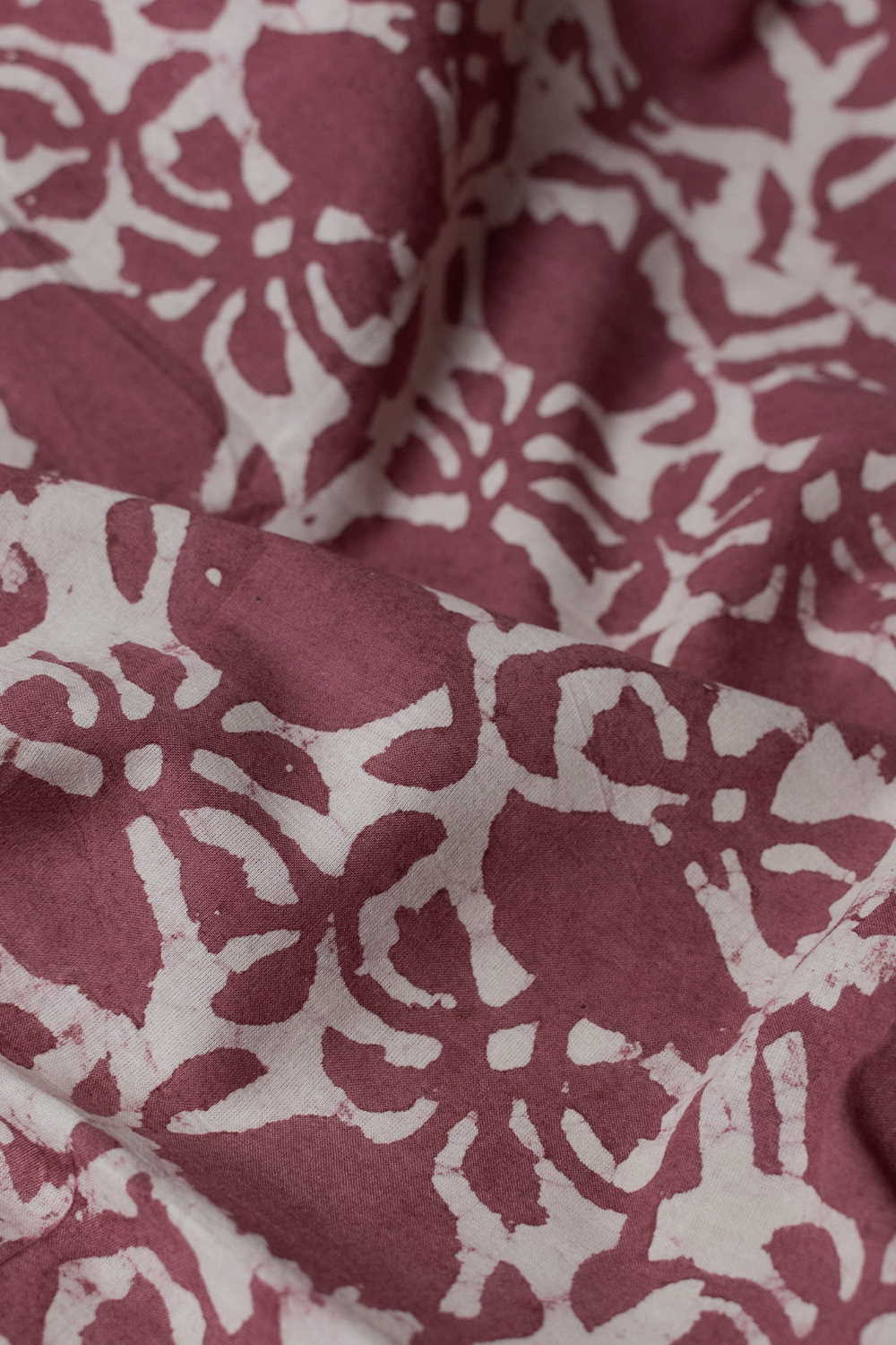 Pink Floral Pattern Dabu Cotton Fabric - 0.9m - Image 3