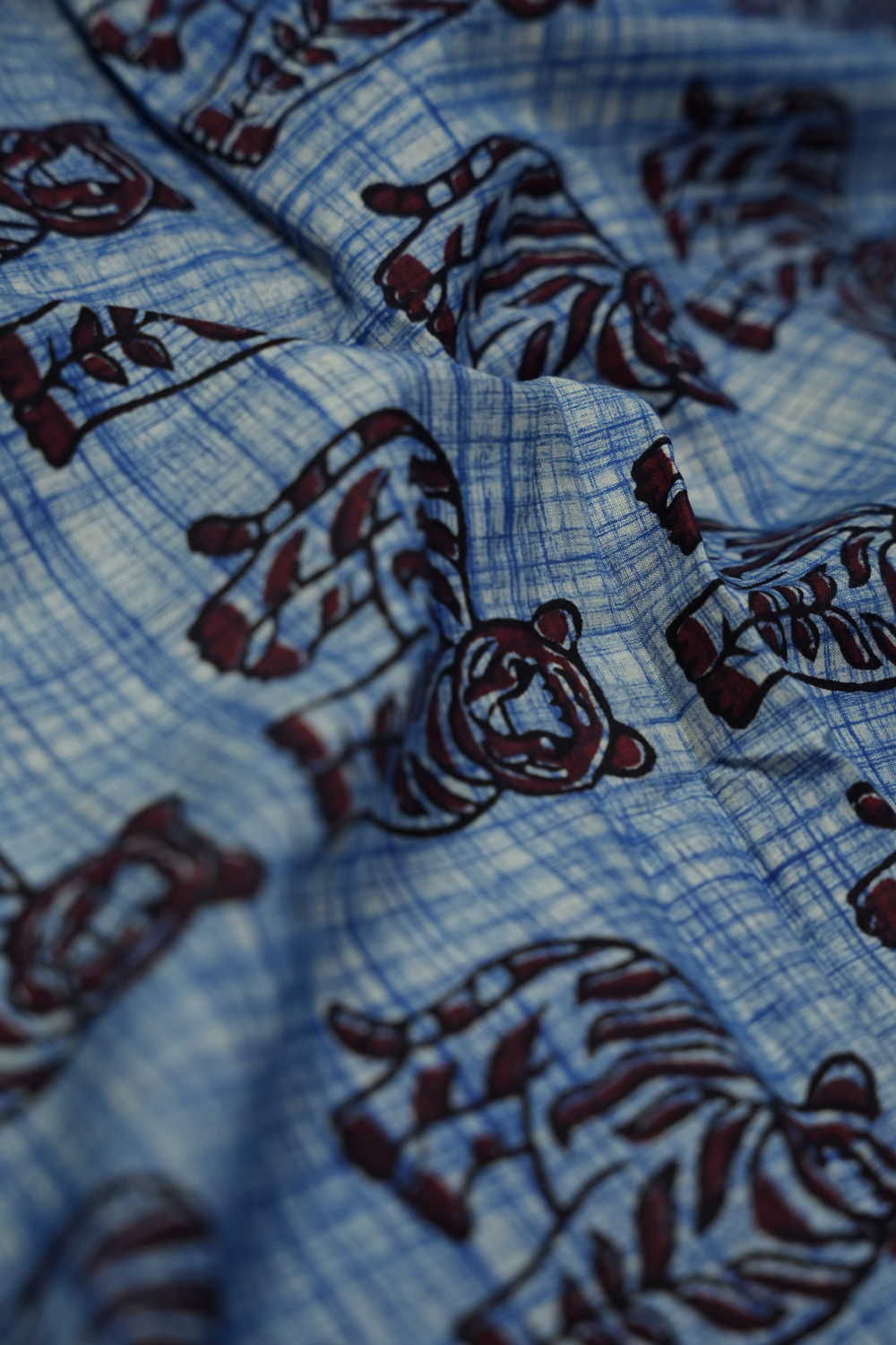Tiger - Bagru Cotton Fabric - 1m - Image 3
