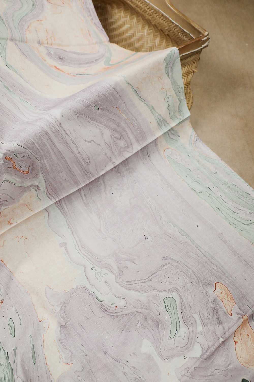 Mild Light Colored Marbel Design Fabric-1.3 m - Image 3