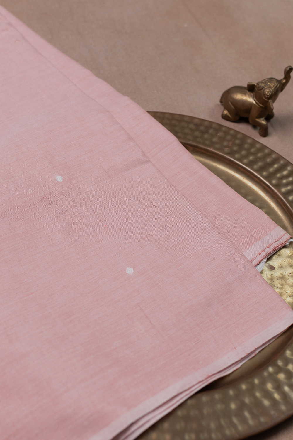 Creamy Pink Chanderi Cotton Fabric - 0.55m - Image 4