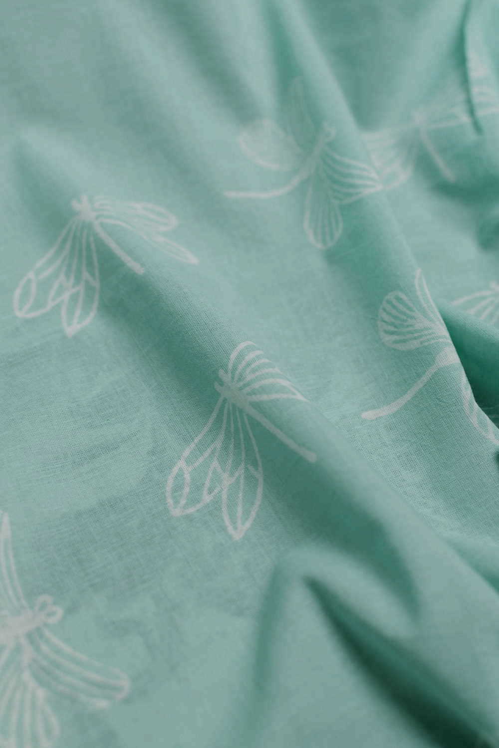 Dragon Fly - Green Sanganeri Cotton Fabric - 1.6 M - Image 3