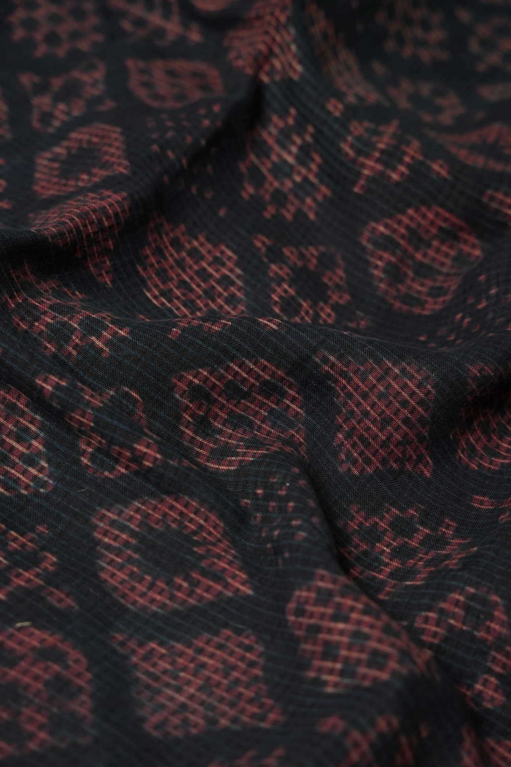 Patterned Design Ajrak Linen Fabric - 0.9m - Image 2