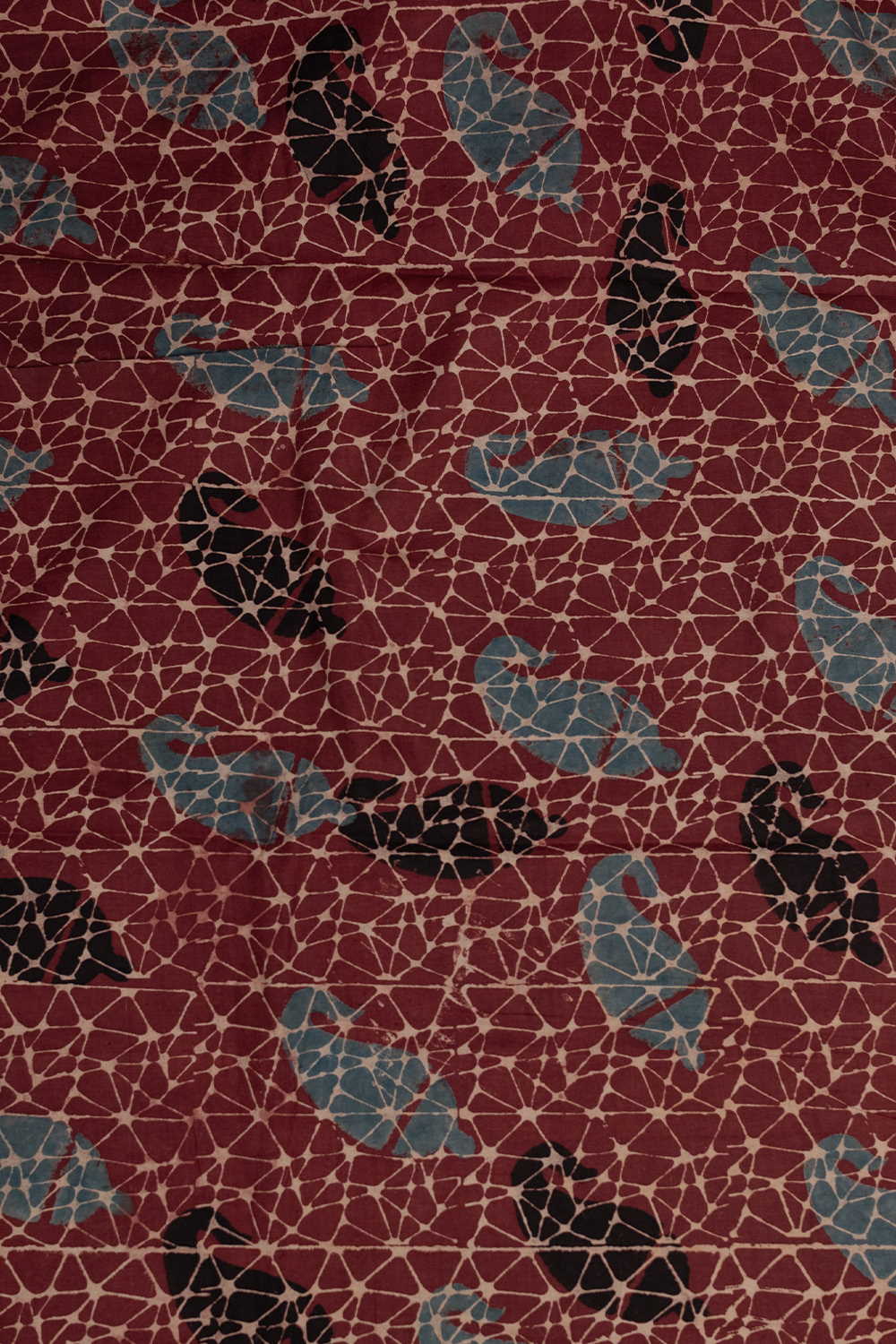 Black & Blue Paisley Ajrak Cotton Fabric - 1.5m - Image 4