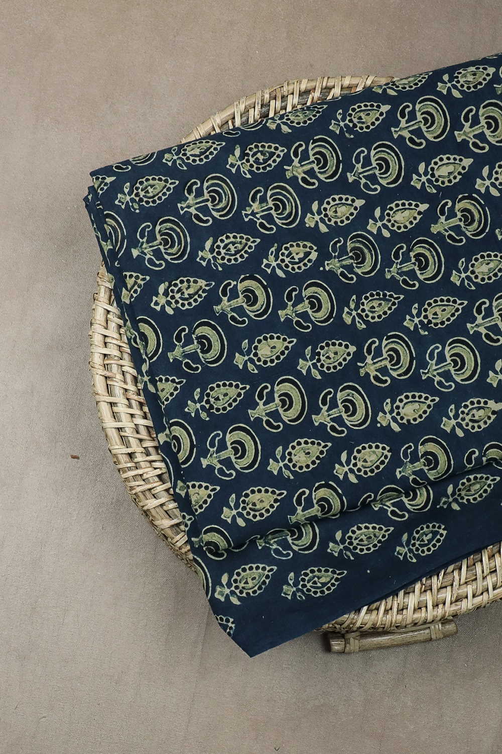 Indigo Ajrak Cotton Fabric - 0.75m