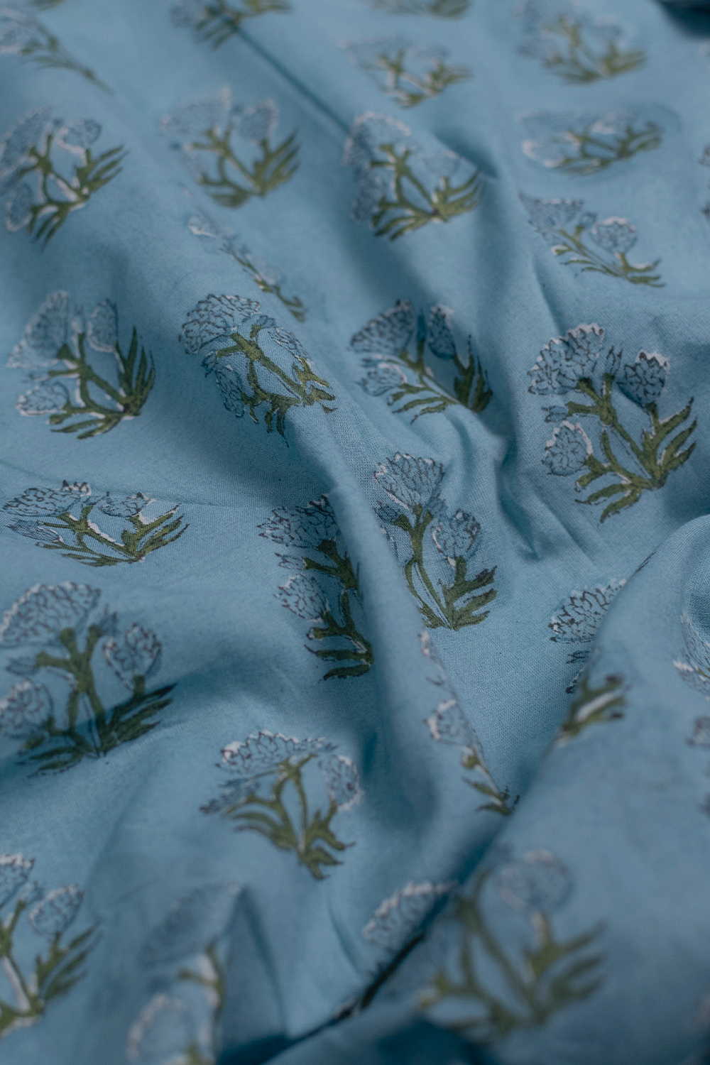 Meadow Bloom Sanganeri Cotton Fabric - 0.7m - Image 3