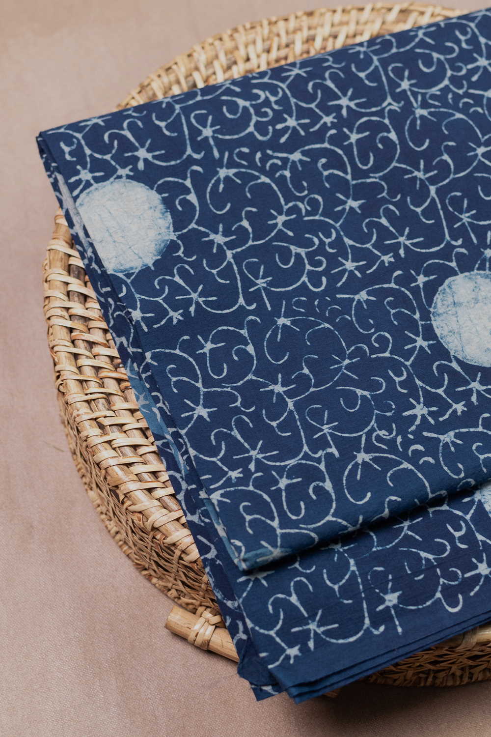 Indigo Dabu Cotton Fabric - 0.85m - Image 3