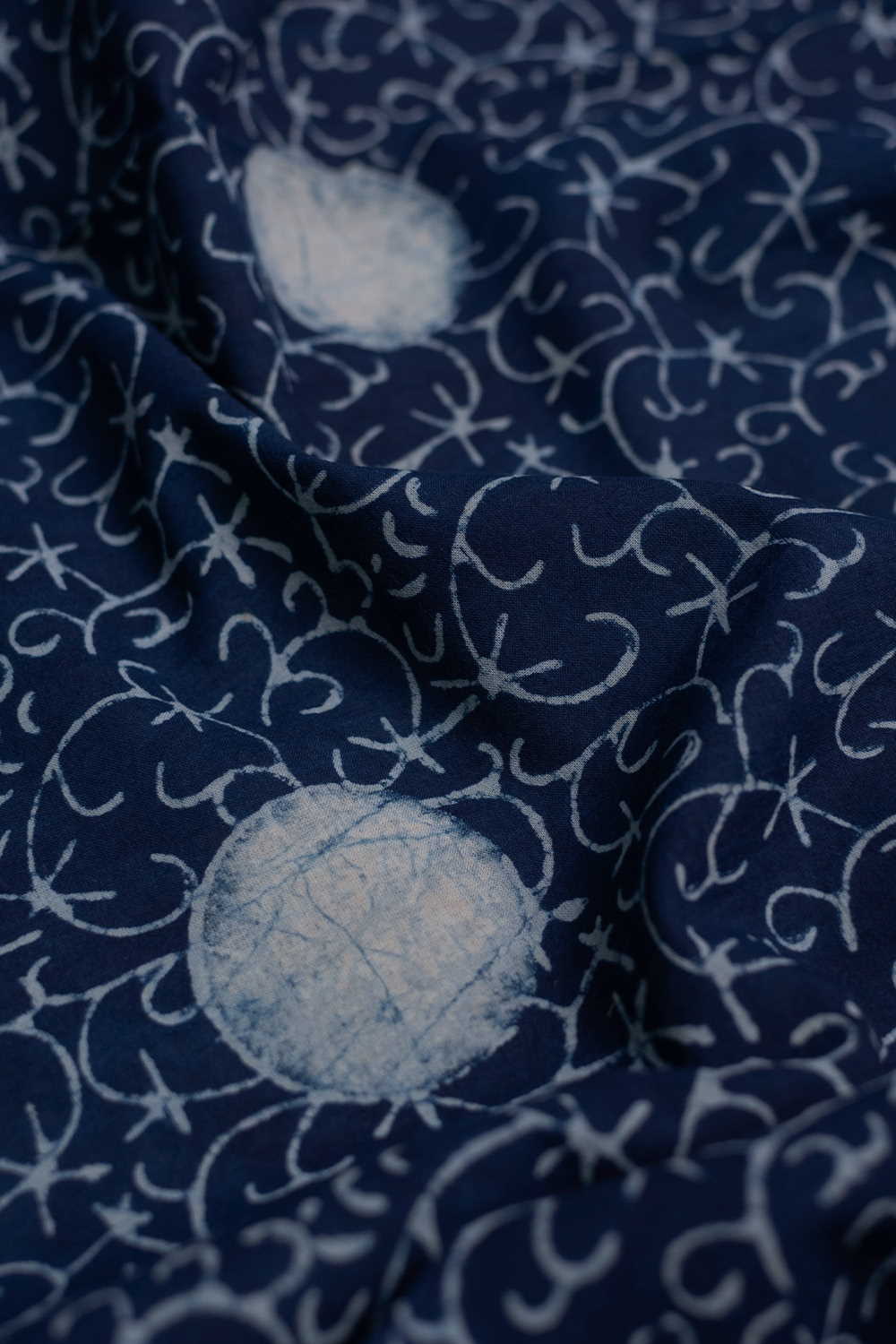 Indigo Dabu Cotton Fabric - 2m - Image 2