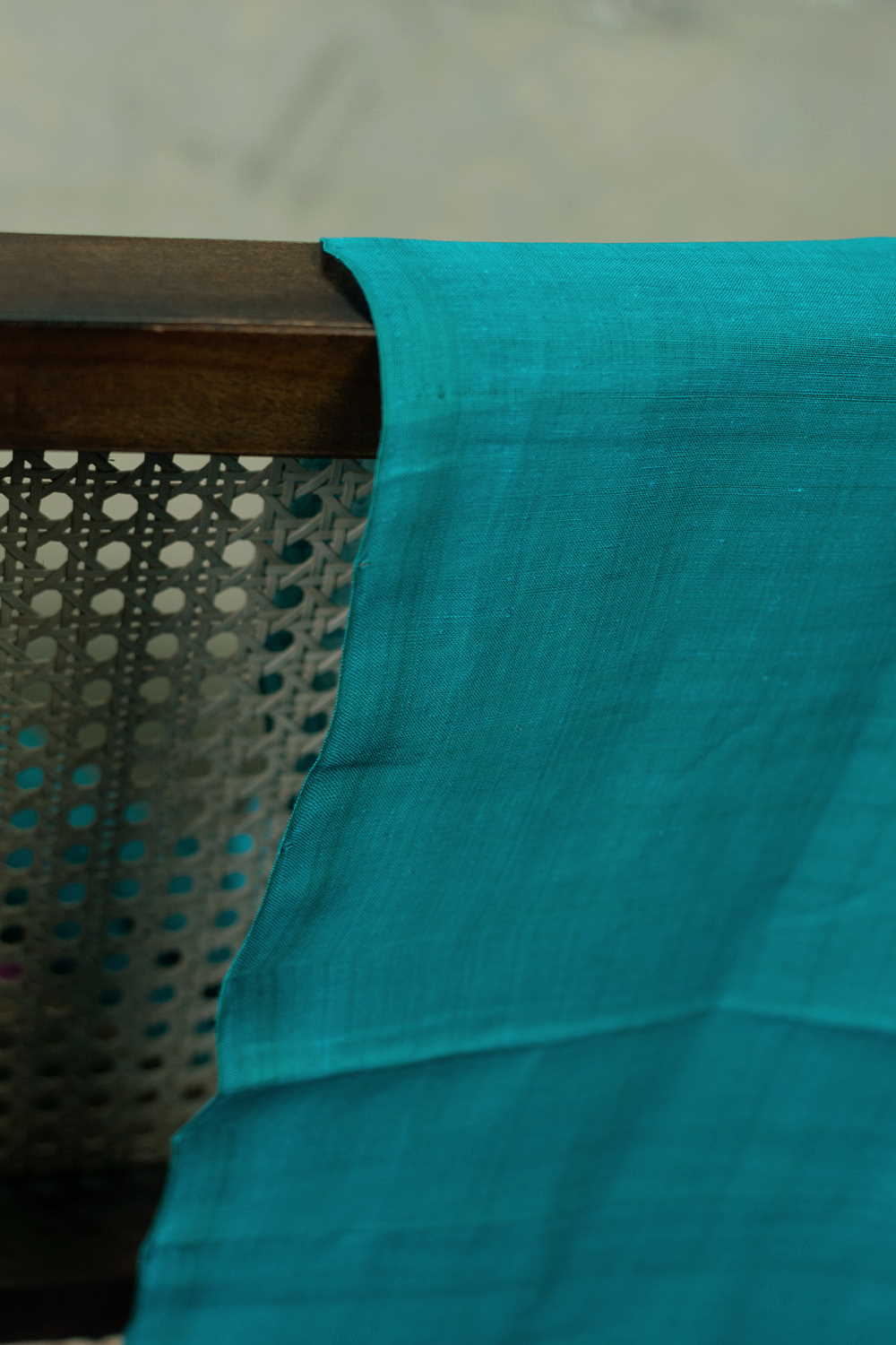 Plain Green Mangalagiri Cotton Fabric - 1.1m - Image 3