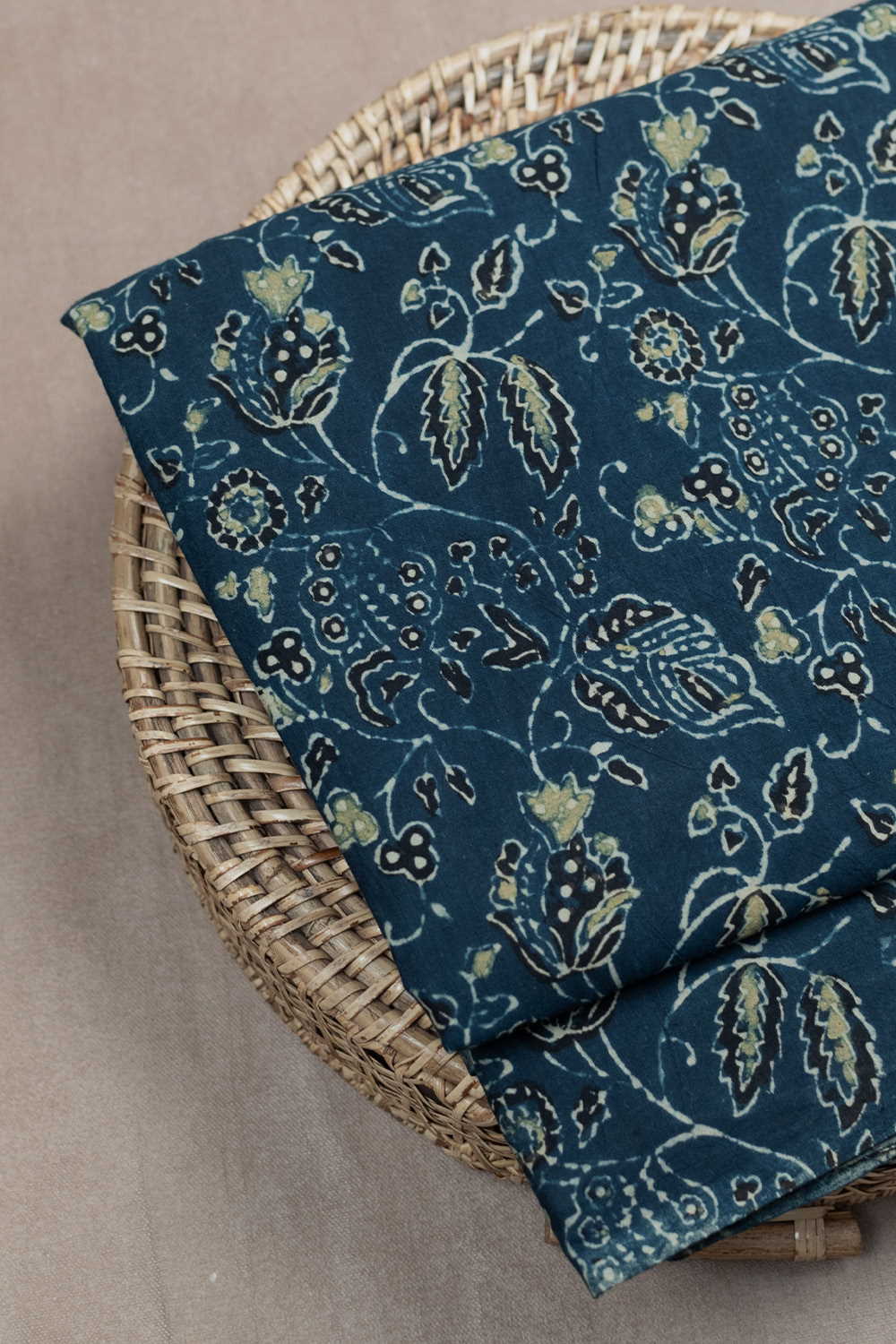 Indigo Ajrak Cotton Fabric - 0.85m