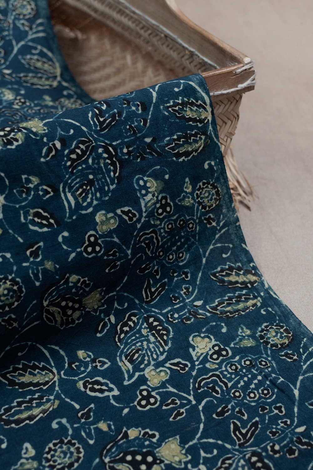 Indigo Ajrak Cotton Fabric - 0.85m - Image 2
