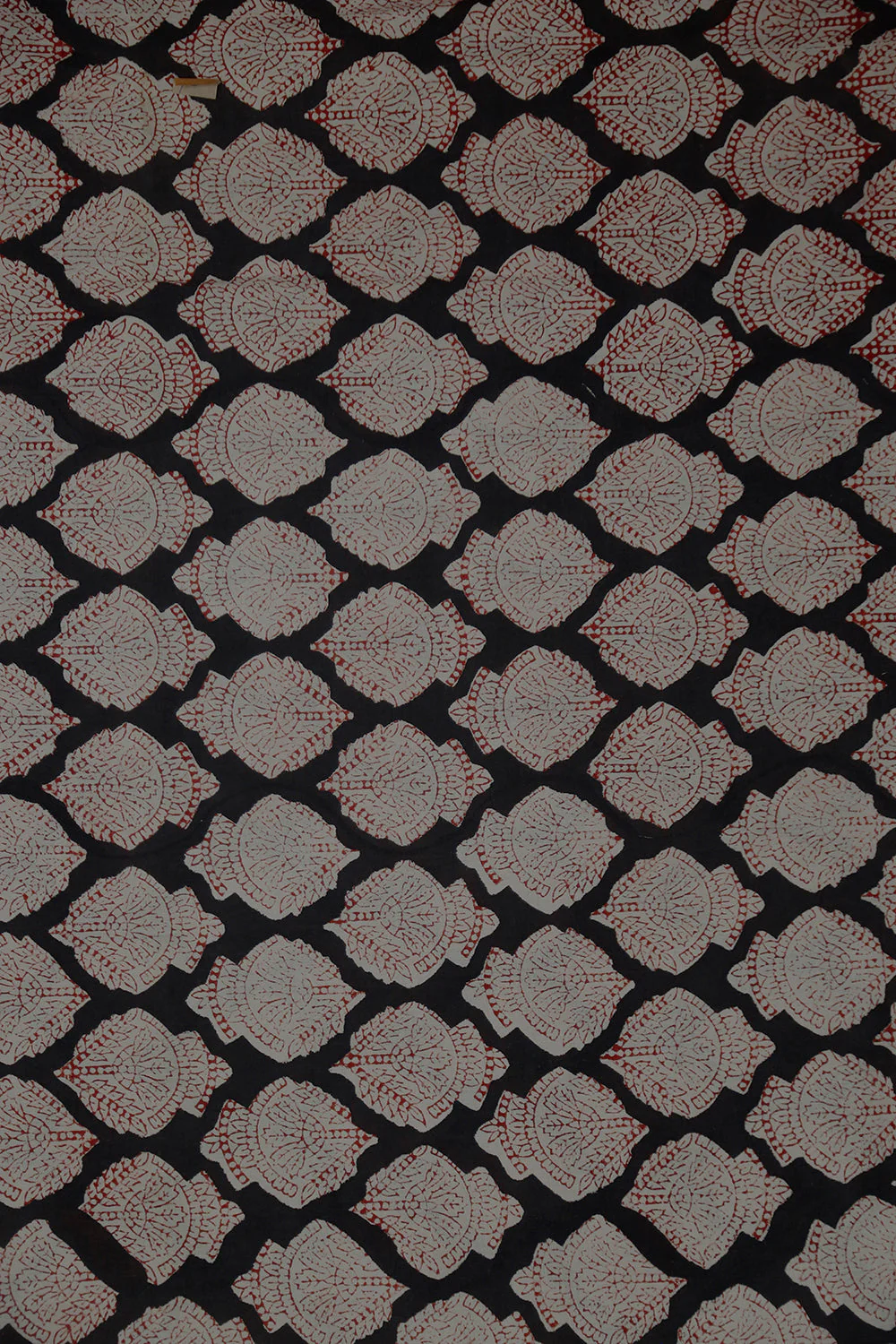 Big Butta on Black Bagru Cotton Fabric -1.3m - Image 2