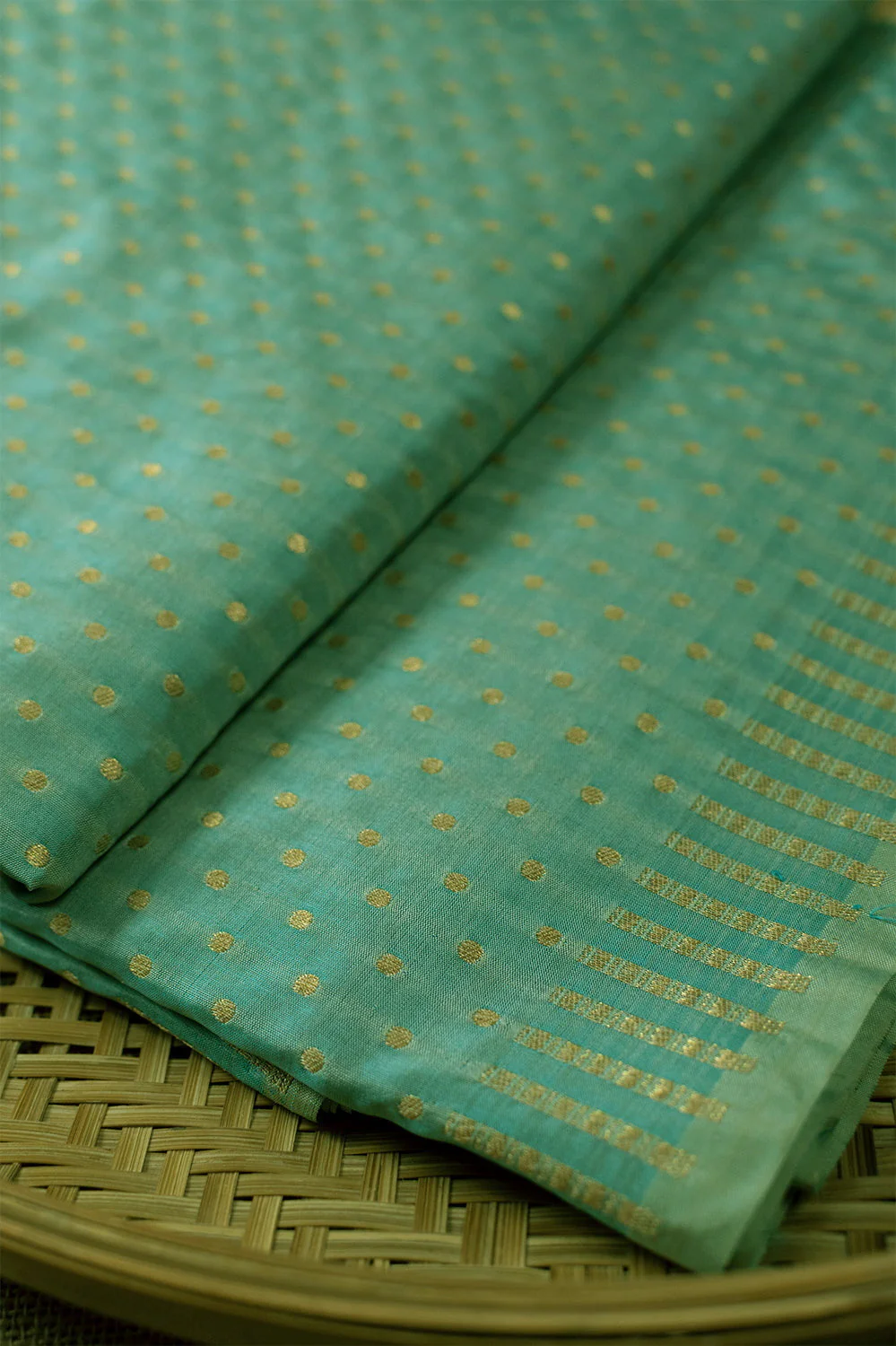Mint Green Banarasi Silk Fabric - 1.6m