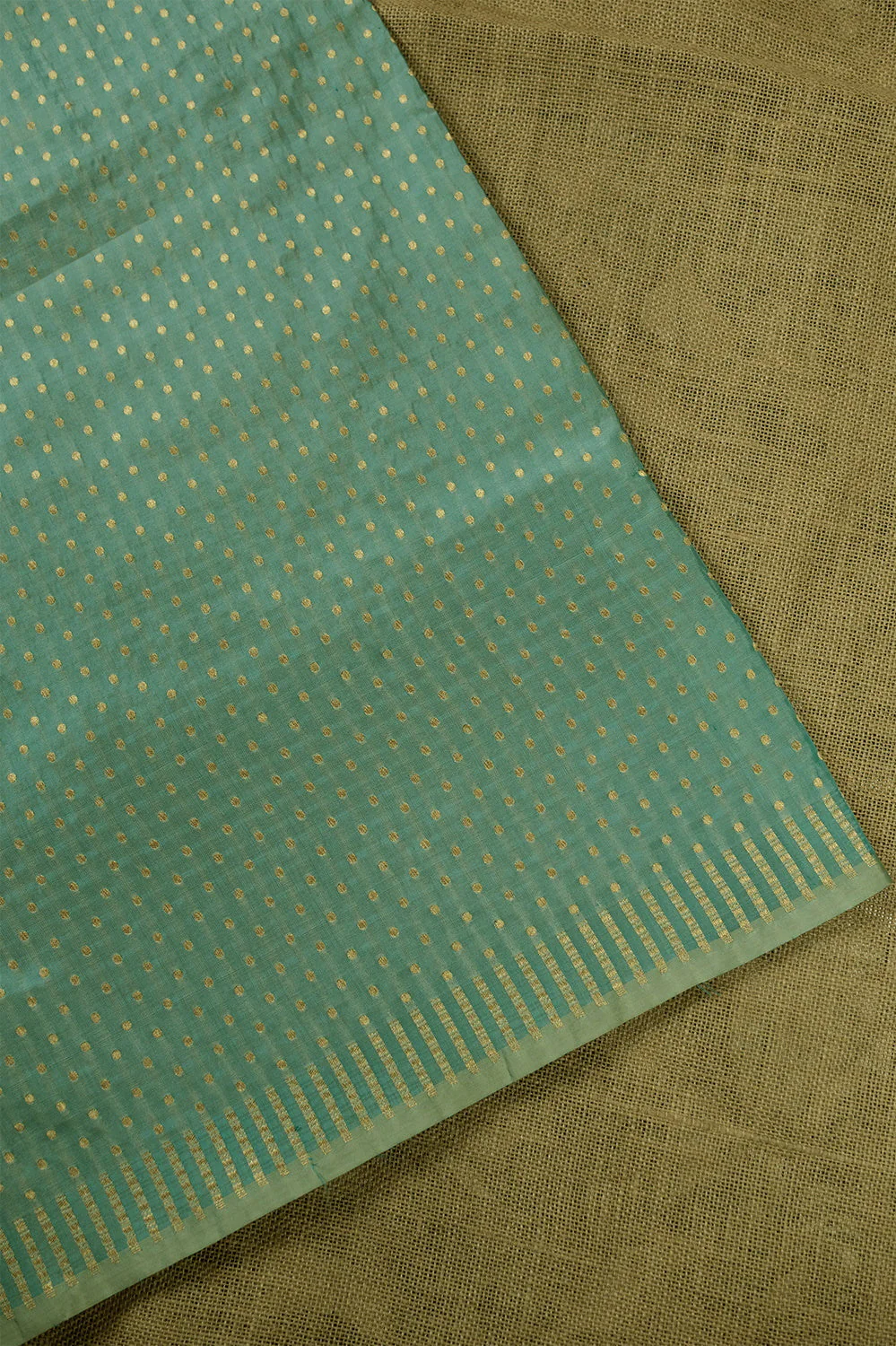 Mint Green Banarasi Silk Fabric - 1.6m - Image 2